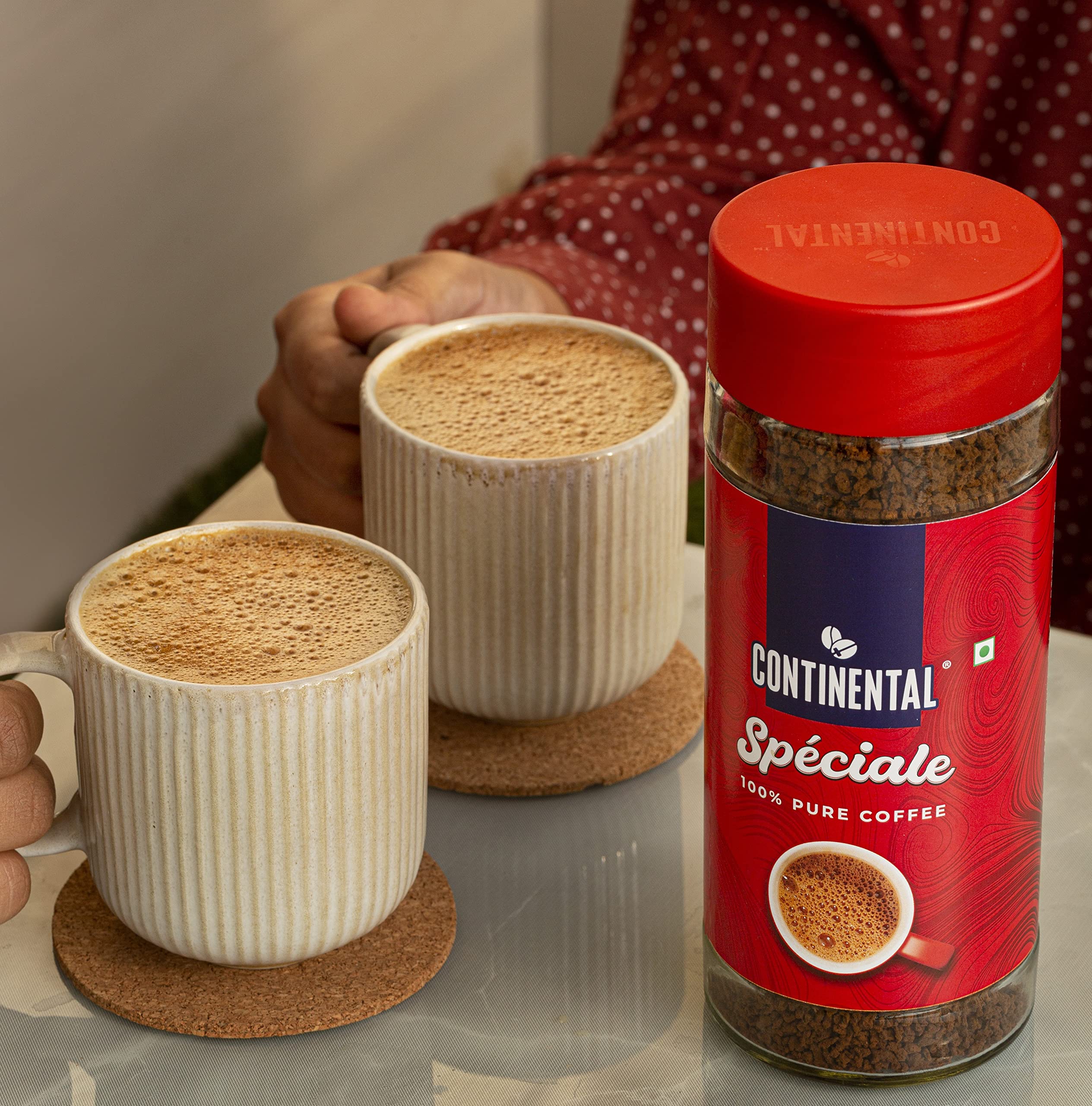 Continental Speciale Instant Coffee | Premium Arabica Blend | 100% Pure Coffee | Smooth & Rich Instant Coffee | Medium Roast | No Added Flavors | 100g Jar - Image 2 thumbnail