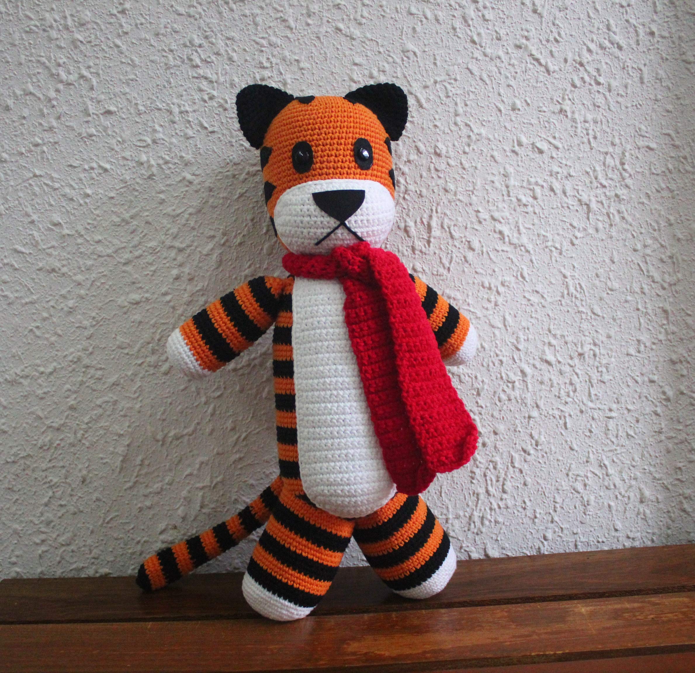 Handmade 14'' Crochet Hobbes Hobbes Tiger Plush Tiger Handmade Hobbes Stuffed Hobbes