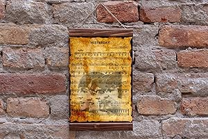 Timeless Memories: Beatles Yesterday Sheet Music Art Print on Aged Background, an...