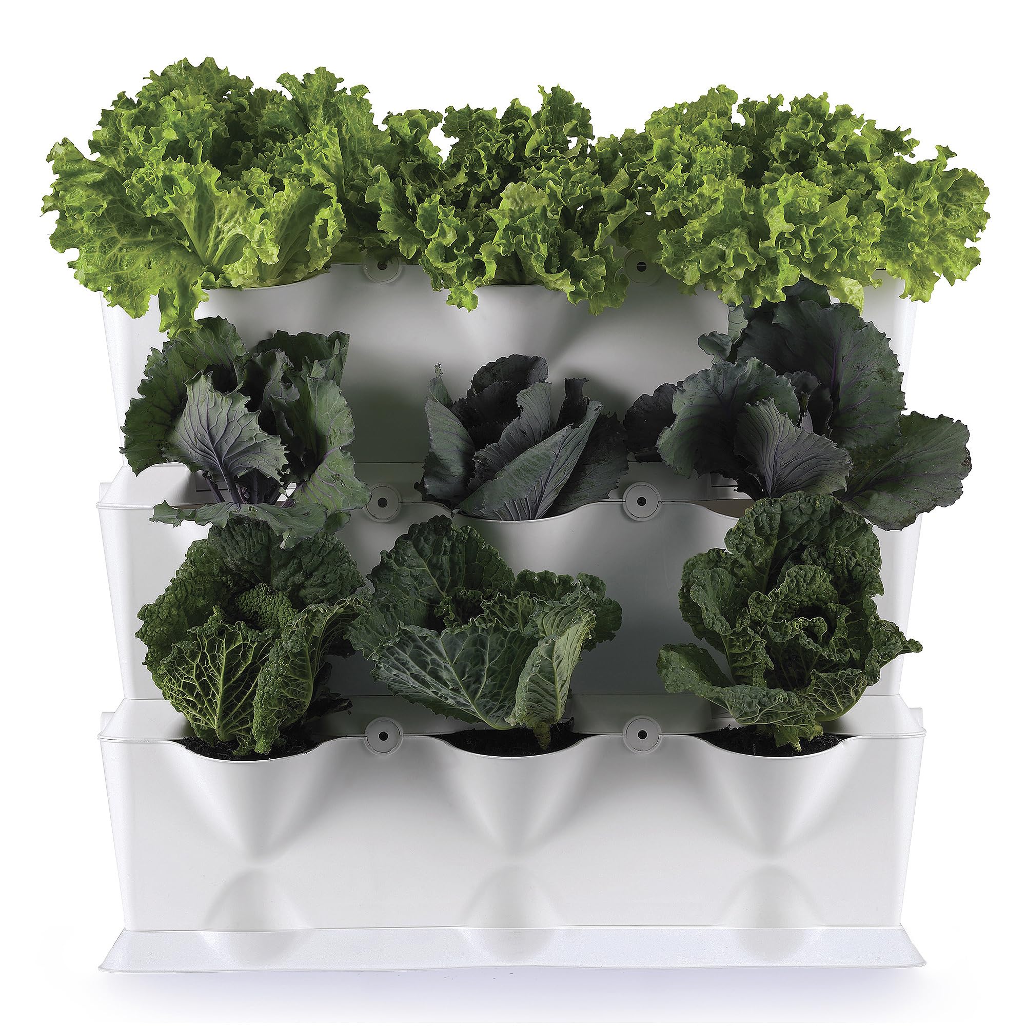 minigarden 1 Juego Vertical para 9 Plantas, Jardín Vertical Modular y Extensible, Colocar en el Suelo o Colgar en la Pared, Mecanismo de Drenaje Innovador, Largo Ciclo de Vida (Blanco)