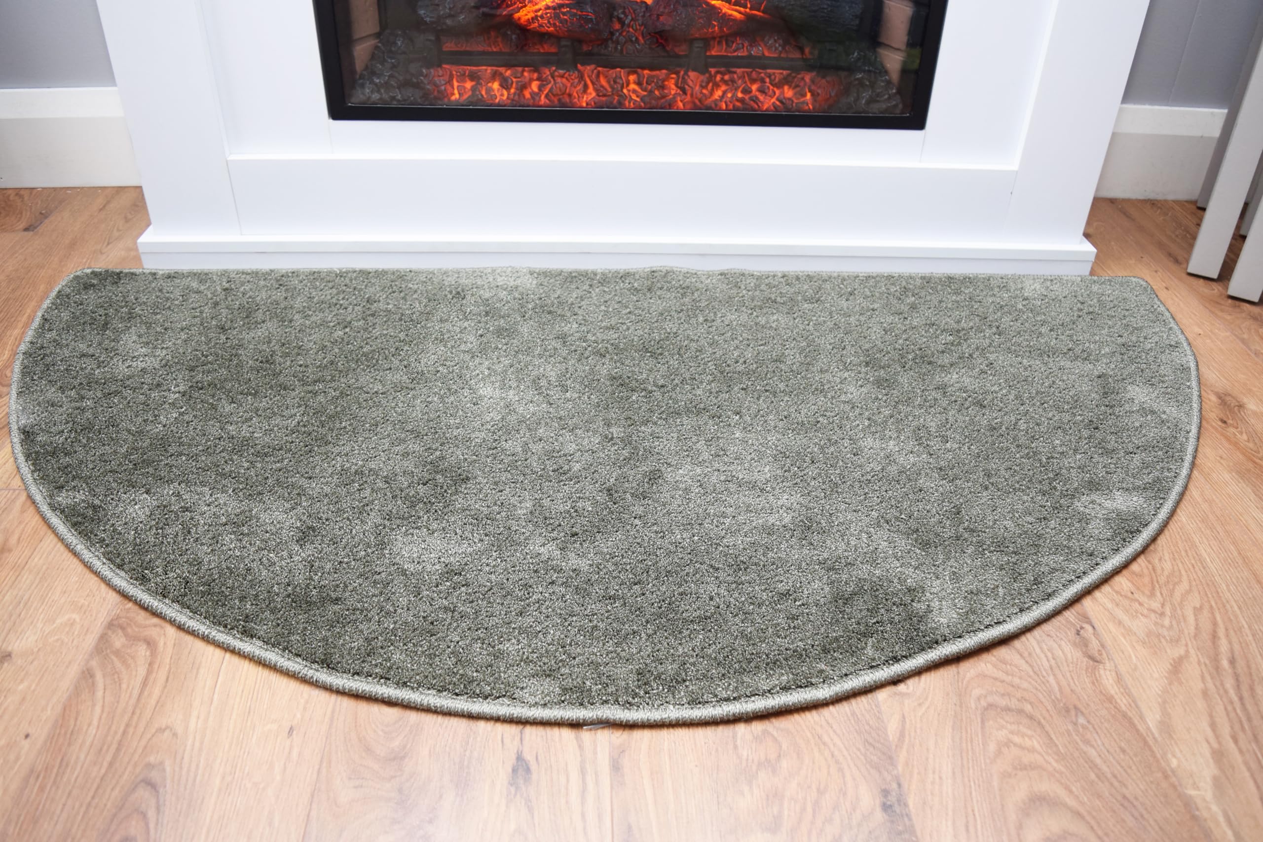 SrS Rugs Fireside Rug for Living Room Half Moon Hearthplace Mat Soft Pile (Green) — image 1