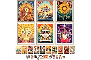 90's Decor Hippie Room Decor - Hippy Retro Room Decor, Hippie Wall...