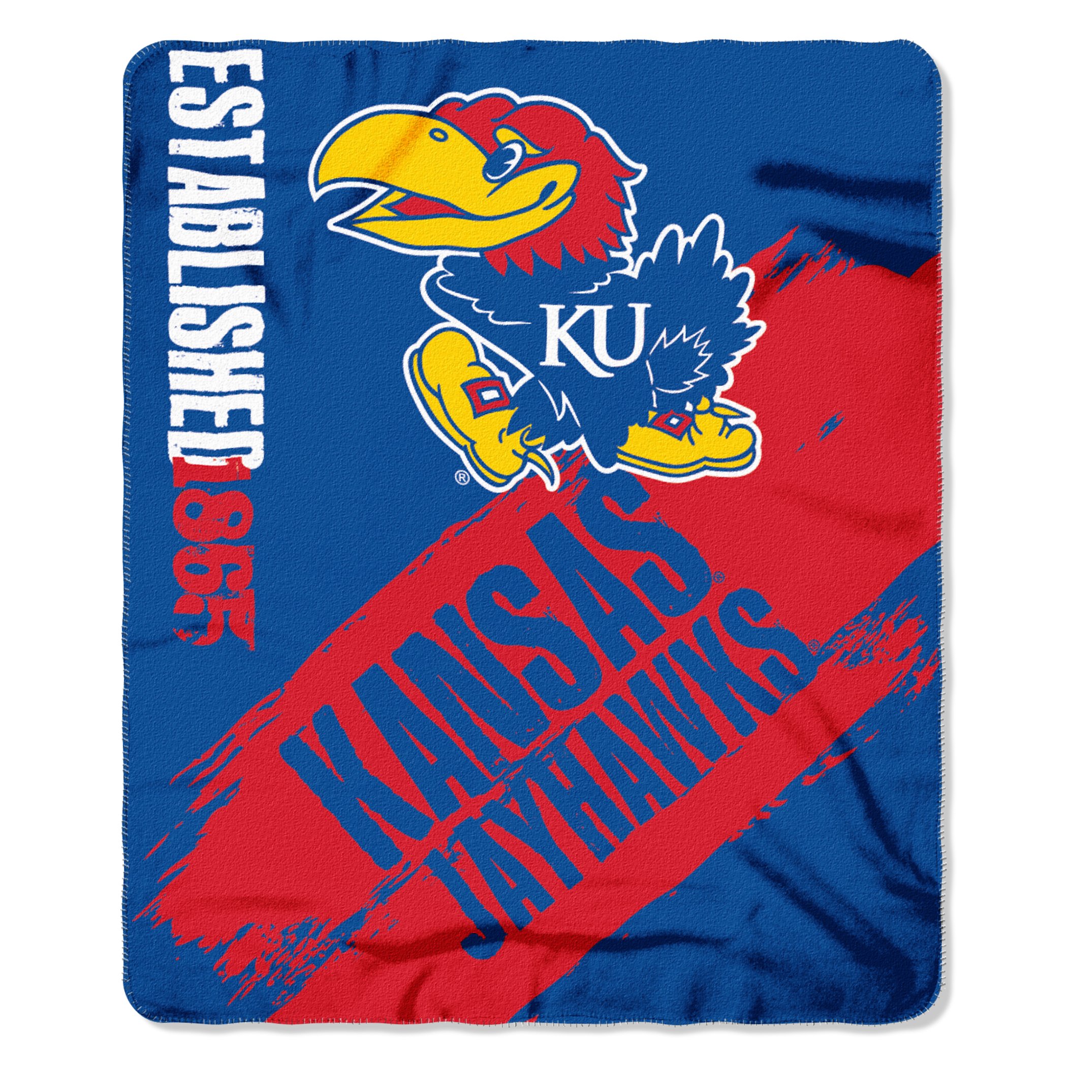 Northwest NCAA Kansas Jayhawks Fleece Throw Blanket, 50" x 60", Painted