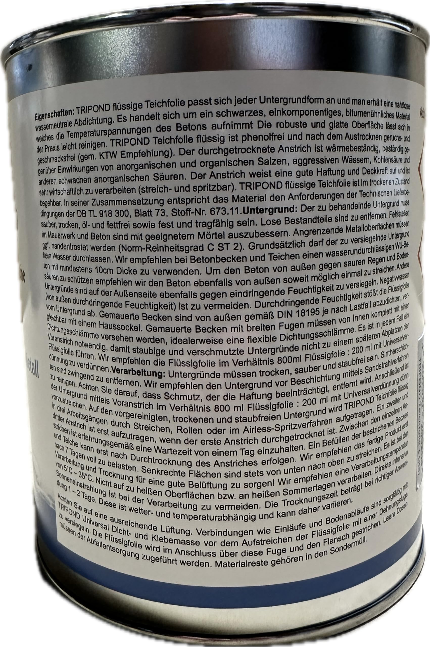 FLÜSSIGE TEICHFOLIE SCHWARZ 1 LITER
