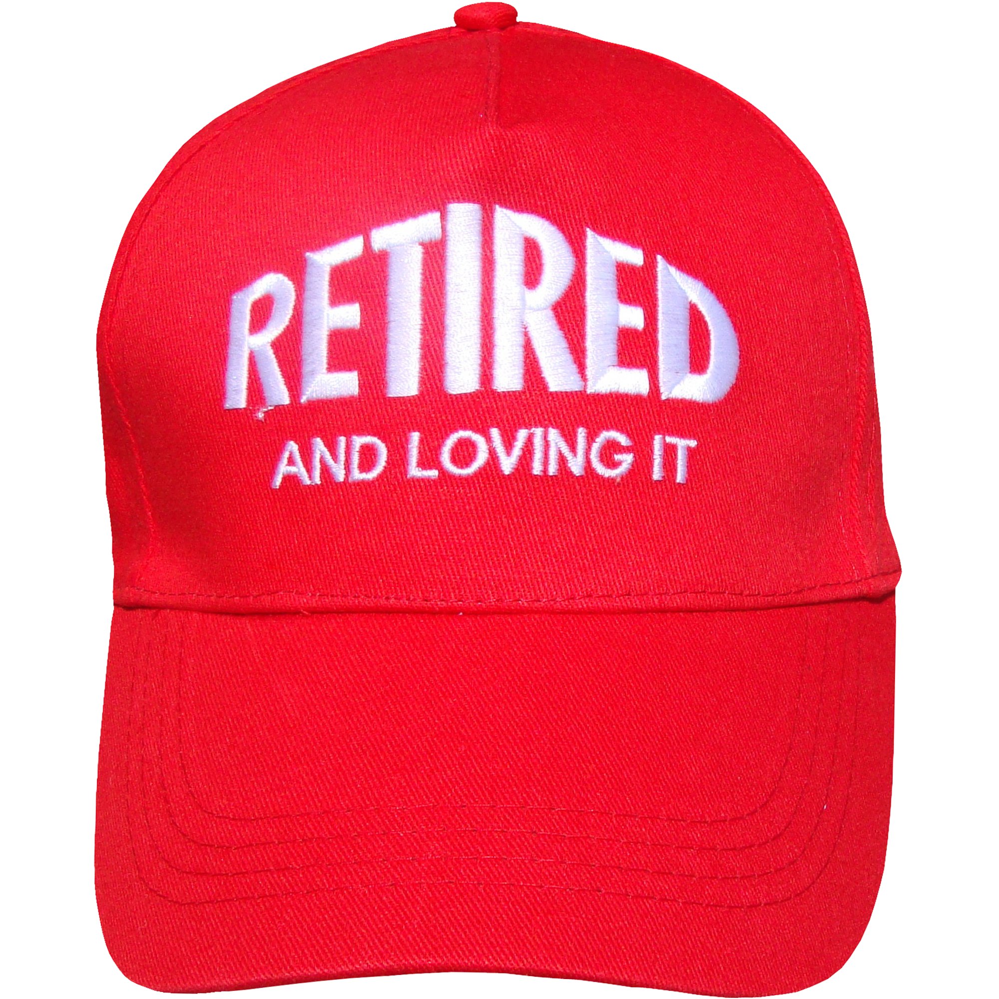 TeddyT's Men's Retired and Loving It Summer Sun Baseball Cap Hat (Red)