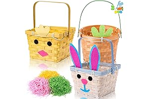 JOYIN Easter Basket Set for Kids, 3 Pack Bunny Chick Carrot Baskets...