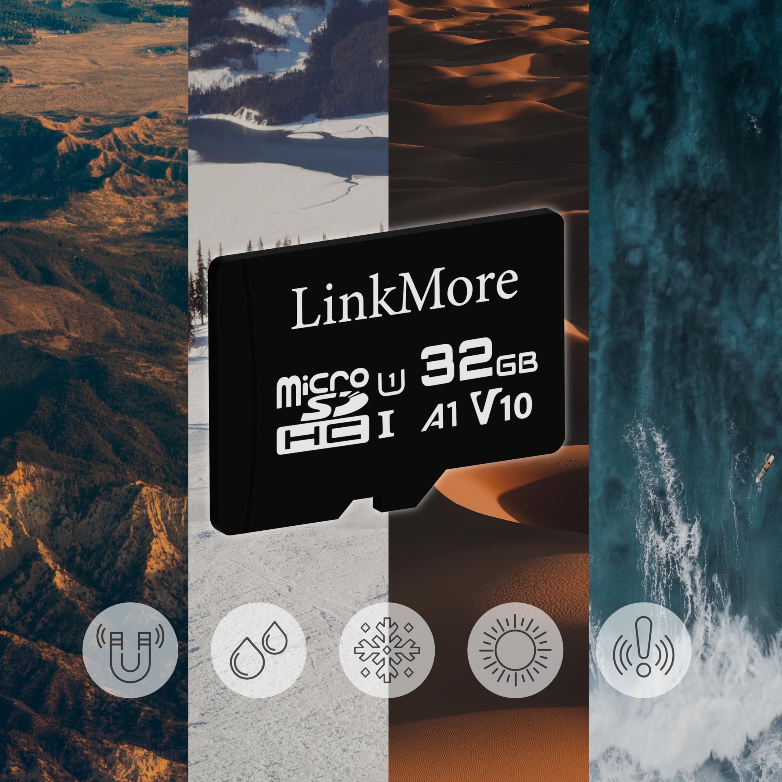 LinkMore XV11 32GB MicroSD Flash Memory Card, Micro SDHC Card, A1, UHS-I, U1, V10, Class 10 Compatible, Read Speed Up to 90 MB/s, SD Adapter Included