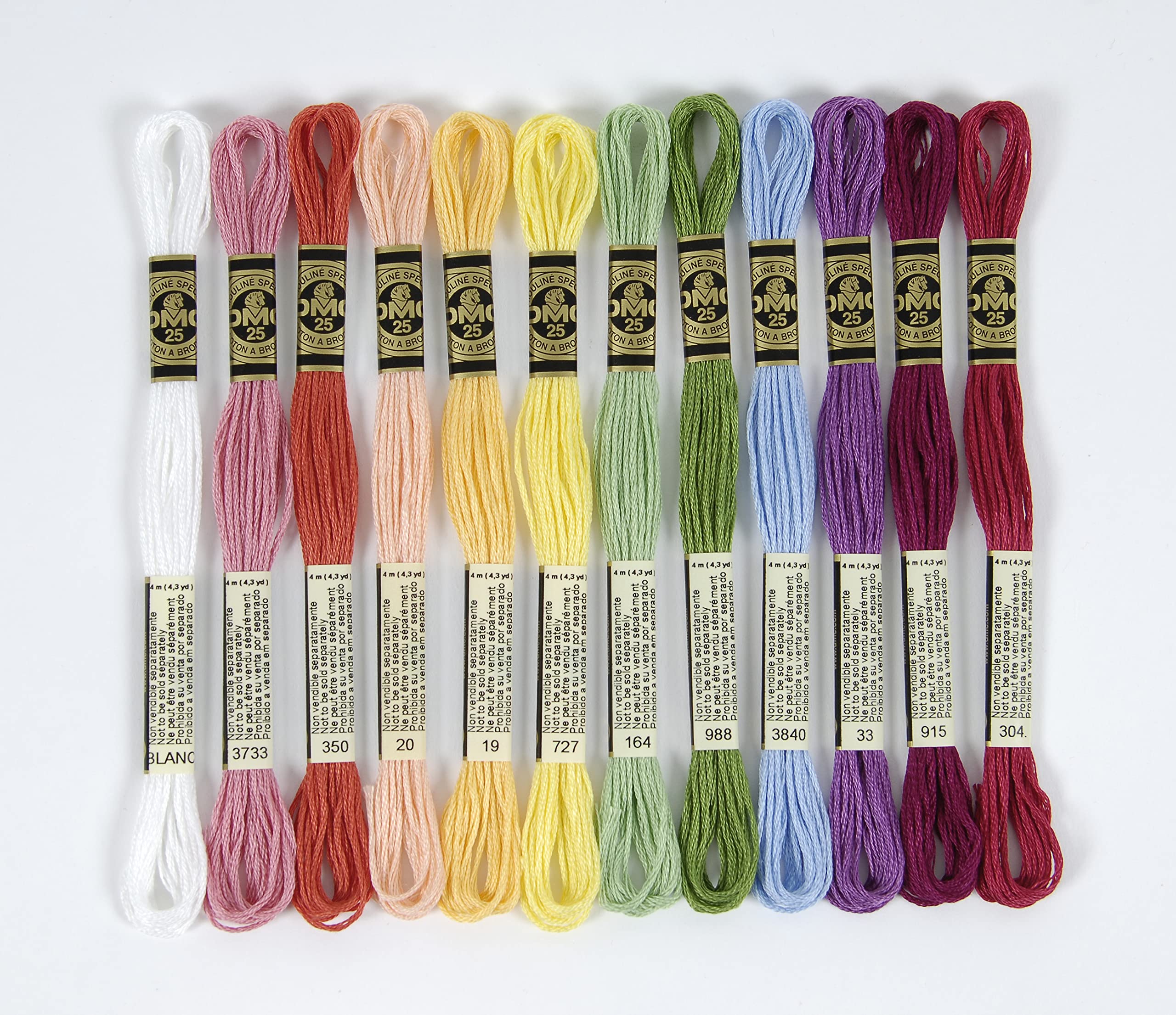 DMC - Sortiment von Garnen, speziell geliert, 117 MC – Farbe Floral & unverzichtbar – 100% Baumwolle – 48 Strängen à 4 m | Stickgarn, ideal für Kreuzstich