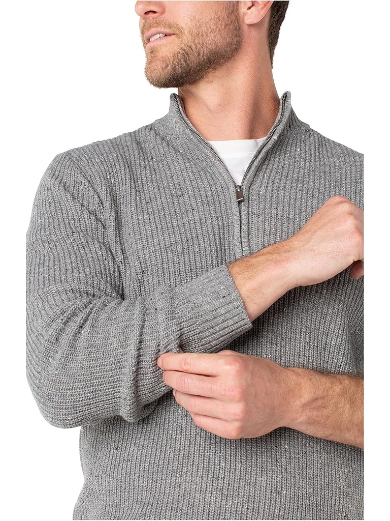 Gray Liverpool Los Angeles Donegal Rib 1/4 Zip Sweater