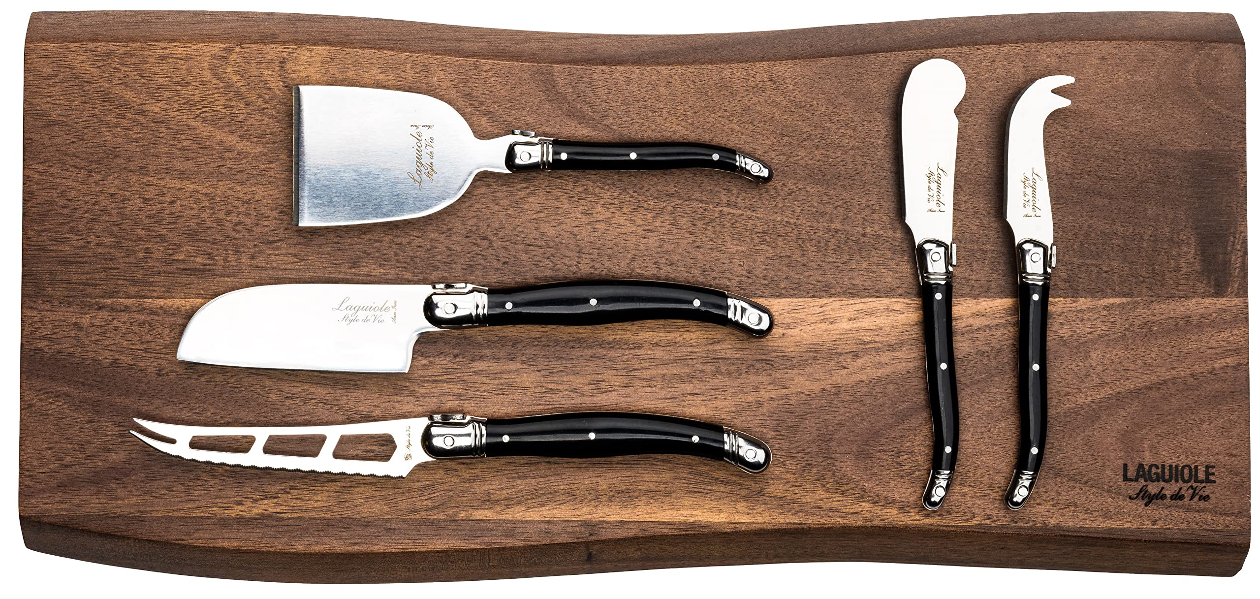 Laguiole Style de Vie Premium Line, Käsemesser-Set, 5-teilig, schwarz
