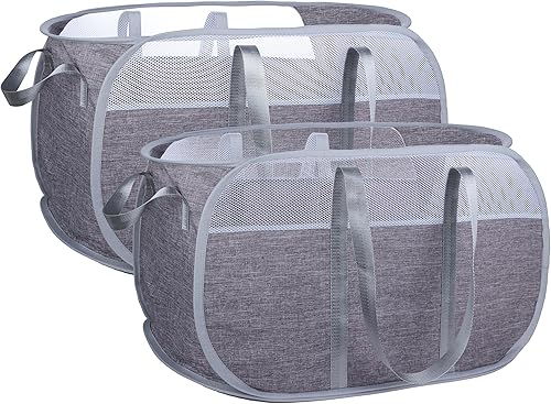 Miniatura 13 de Cesta de lavandería emergente, con asas duraderas, cesta de lavandería plegable, fácil de abrir y plegar para dormitorio universitario, habitación