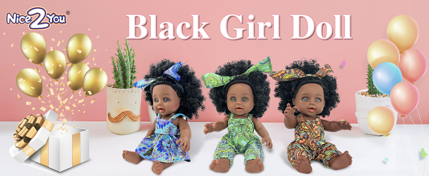 Nice2you - Muñeca Negra De 12 Pulgadas, Para Niña, 30 Cm, Diseño Africano De Bebé, Muñeca De Juguete Para Niños, 2, 3, 4, 5 Años, Reborn Bebé Muñeca – Ideal Para