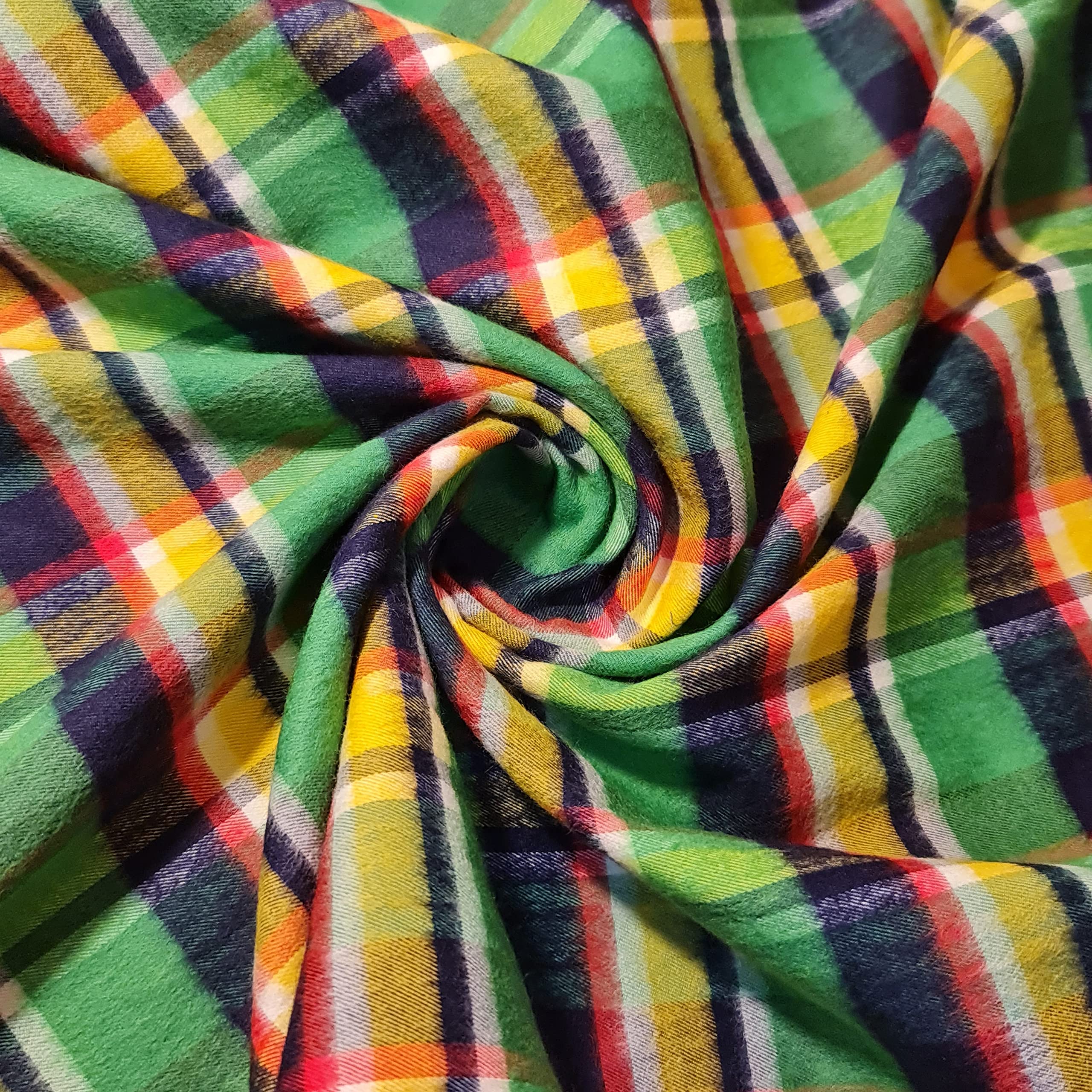 New 100% Brushed Cotton Flannel Fabric Tartan Winceyette Craft Dress Material 44", 112 cm Wide Sold As 1 Meter Pre