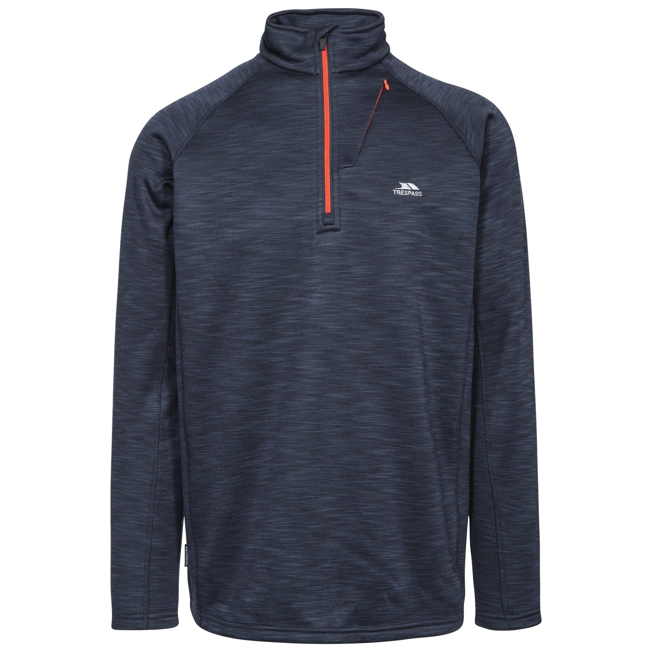 Trespass Men's Collins Half Zip Fleece Top - Navy Marl - M - Navy Marl - 100% Polyester