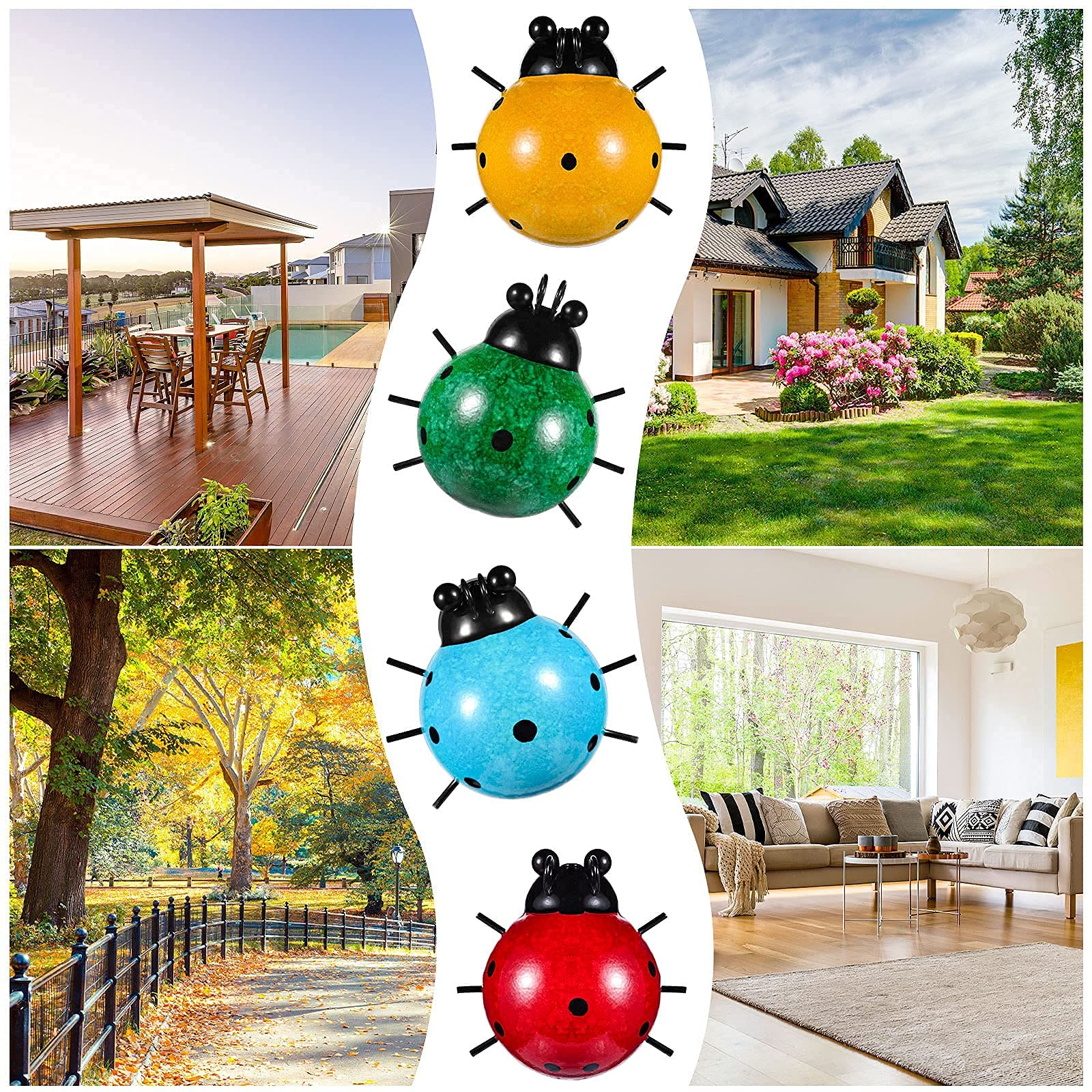 IMIKEYA 4pièces Lot De Décorations Micro-Paysage De Coccinelle Pour Jardin Ornement Réaliste Et Lisse Résistant Déformation Pour Décoration Intérieure