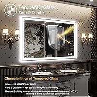 Vista 19 de 88x38 Large Light Bathroom Mirror - Backlit and Front Lighted LED Wall-Mounted Vanity Mirror Modern Rectangle Black Mirror, Dimmable, Anti-Fog