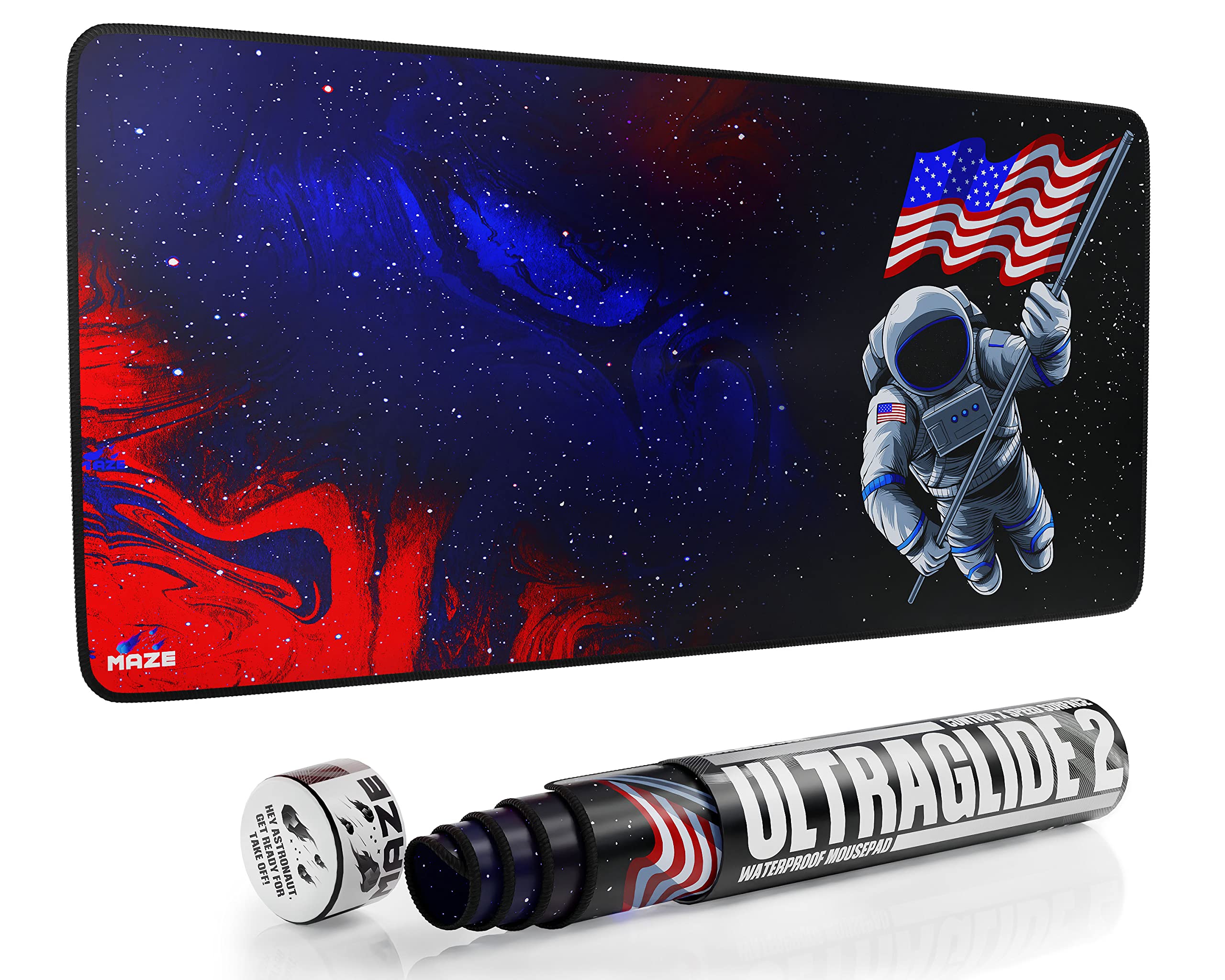 Maze 2XL Extended Mouse Pad/Mat | Thickest 5mm (900'x460'x5mm') Ultraglide 2 Astro USA Smooth Surface Mousepad for Maximum Control and Speed (Waterproof, Anti Fray, Anti Slip) Desk Mat