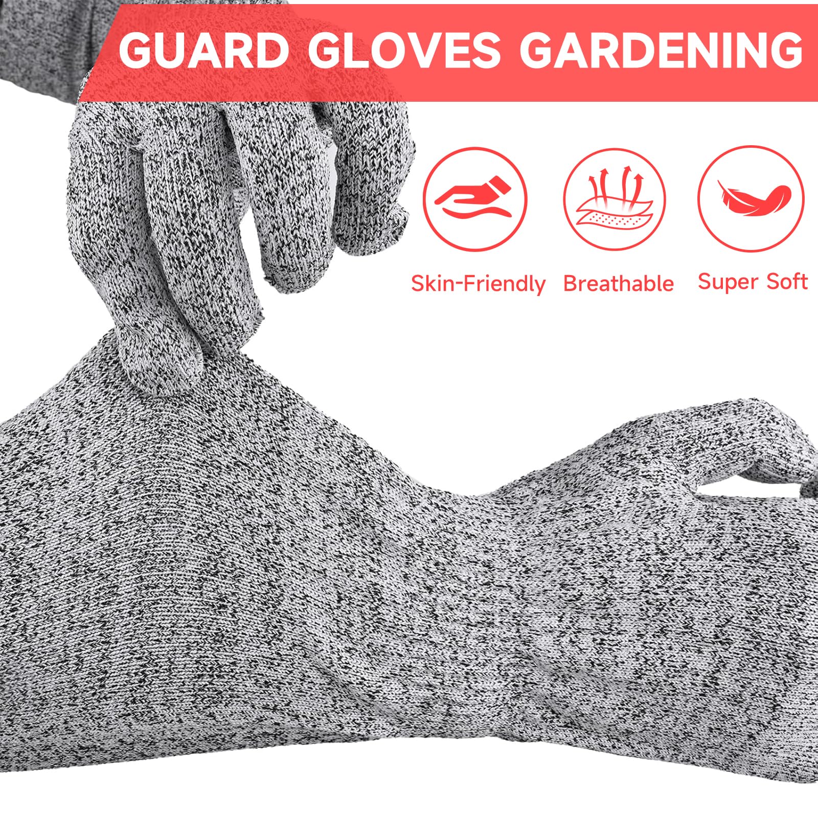 WEILONGB Guard Gloves Gardening, Long Gardening Gloves,Level 5 Cut Resistant Gloves With Long Arm Sleeves, Long Gardening Gloves for Work Kitchen Heavy Duty,Gardening Gloves for Men and Women (55 CM) - Image 2