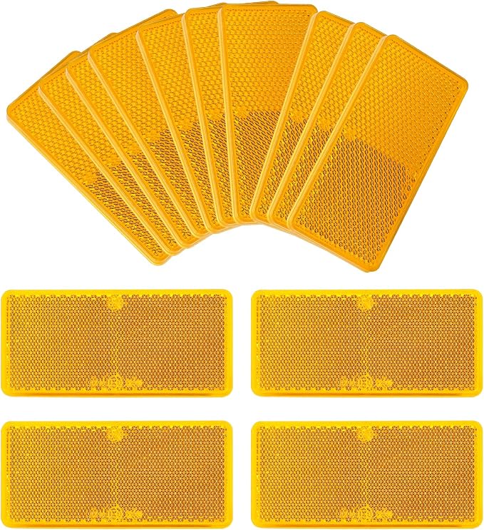 Reflectores Adhesivos Rectangulares Amarillos 10 piezas miniatura 7