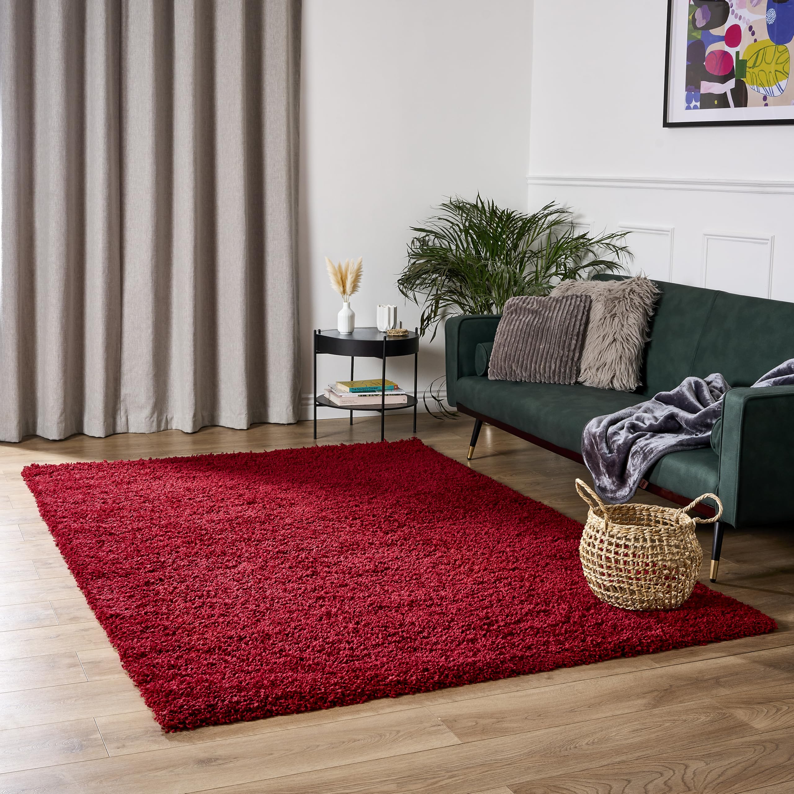 Bravich Navy Blue Shaggy Rug 80 x 150cm (2'7" x 4'11") 5cm Pile Medium Thick Fluffy Living Room Hessian Backed Washable — view 17