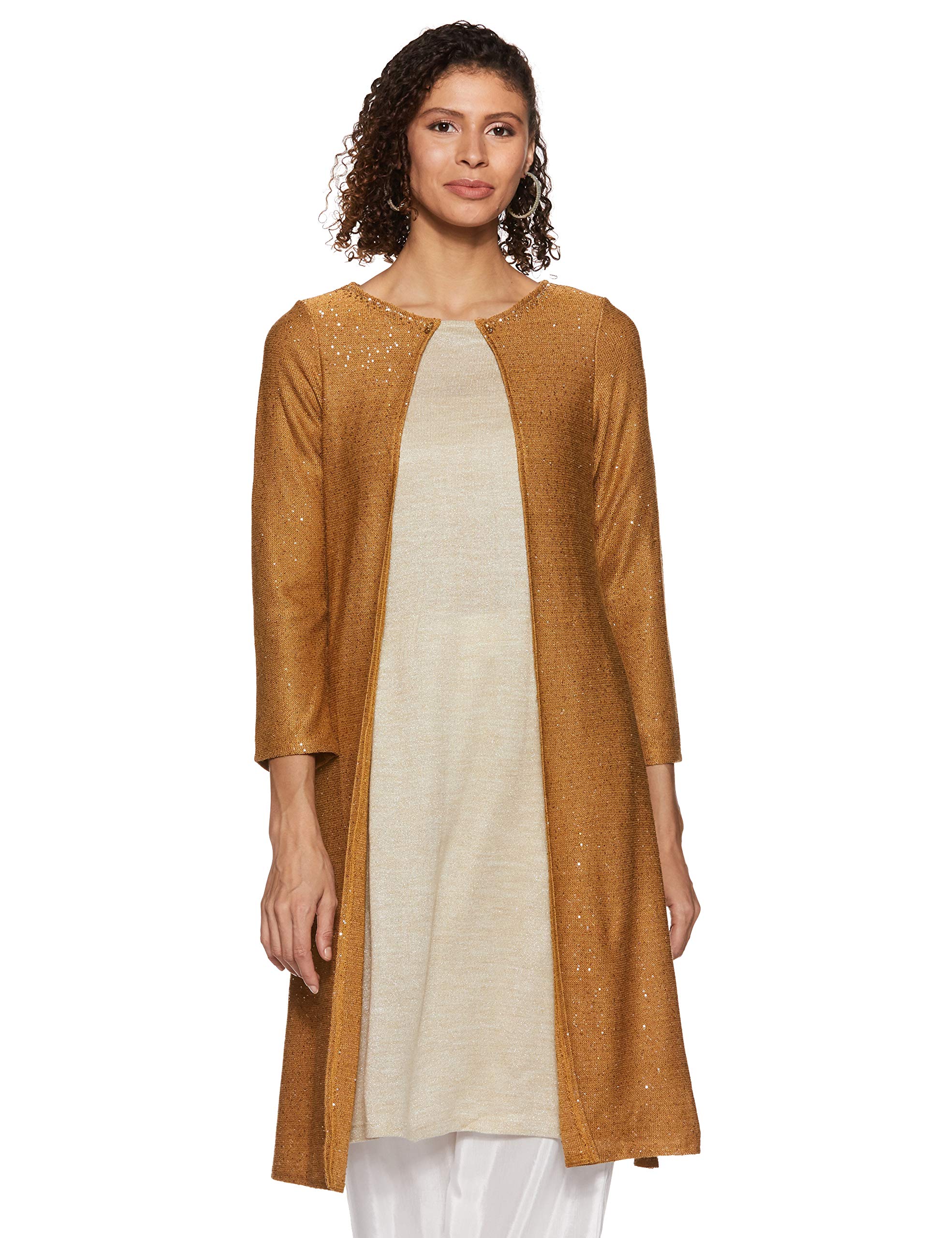 W for WomanWomen's Georgette Straight Fit Solid Straight Kurta
