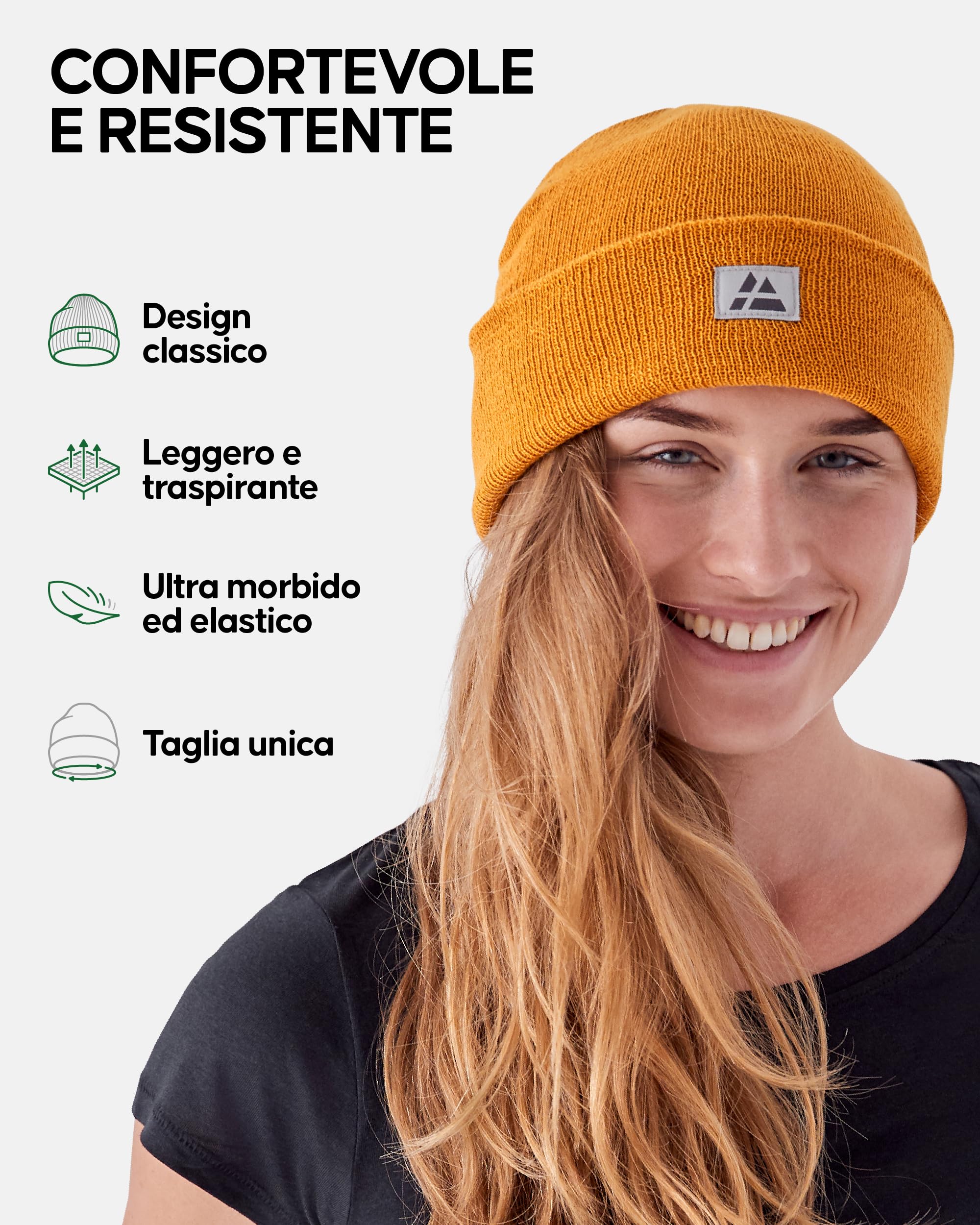 DANISH ENDURANCE Cappello Beanie Uomo e Donna, Berretto 100% Riciclato, Leggero e Traspirante
