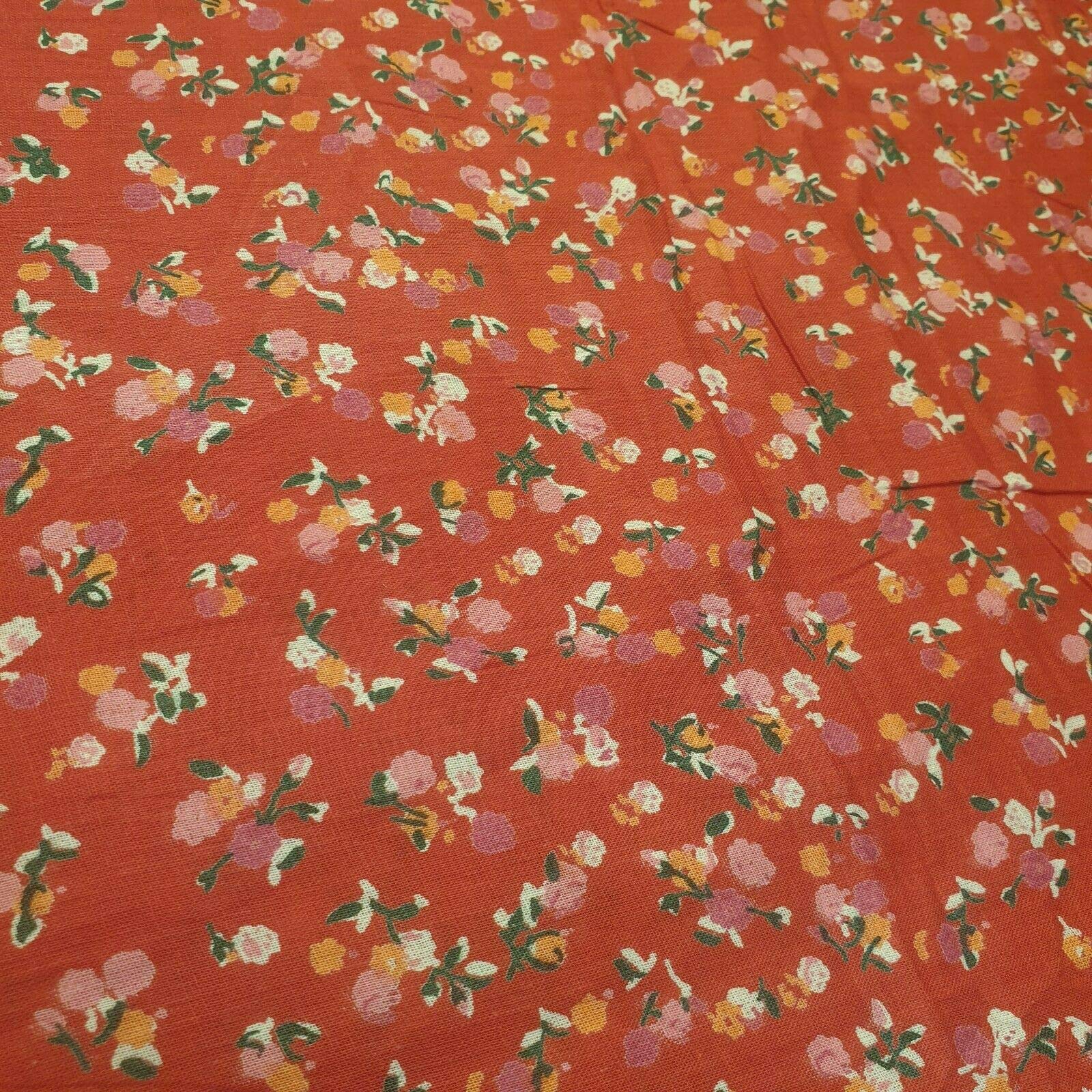 Algodón Bordado Floral D/2 Rojo - Tejidos De Algodón Bordado En