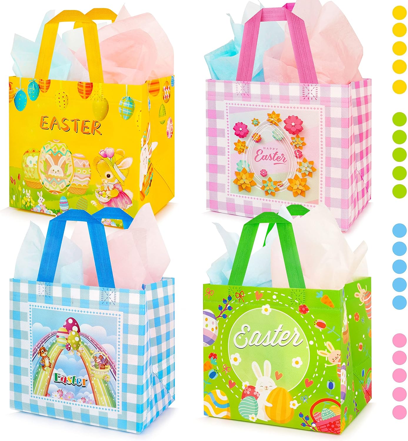 Easter Gift Bags, 20 Packs Easter Bags for Kids Easter Treat Bags with