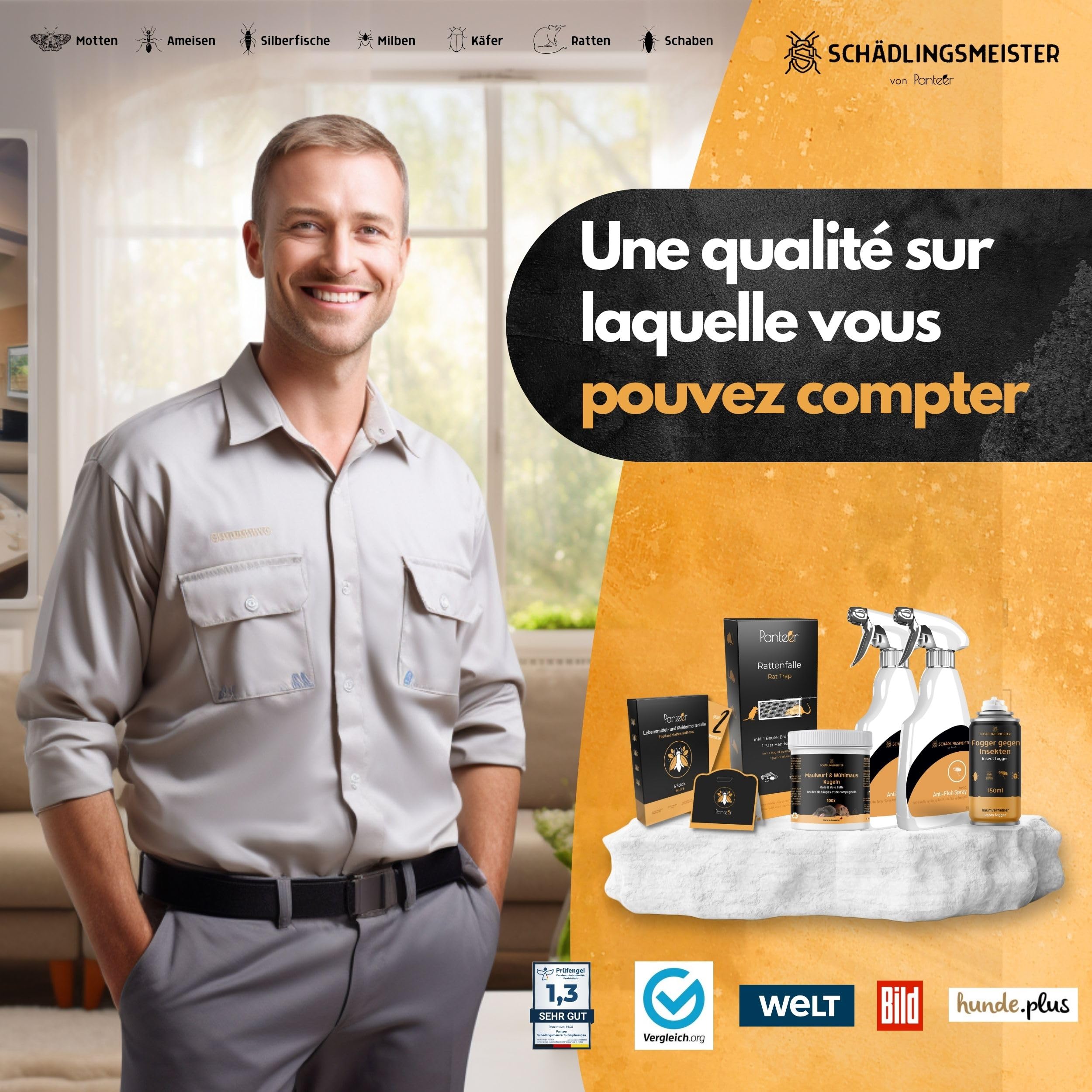 Kit Anti-Cafards - Contre Les Cafards - 5 Boîtes d'appâts XXL et 2 Gels de 10 g - Efficacité Prouvée Par Des études