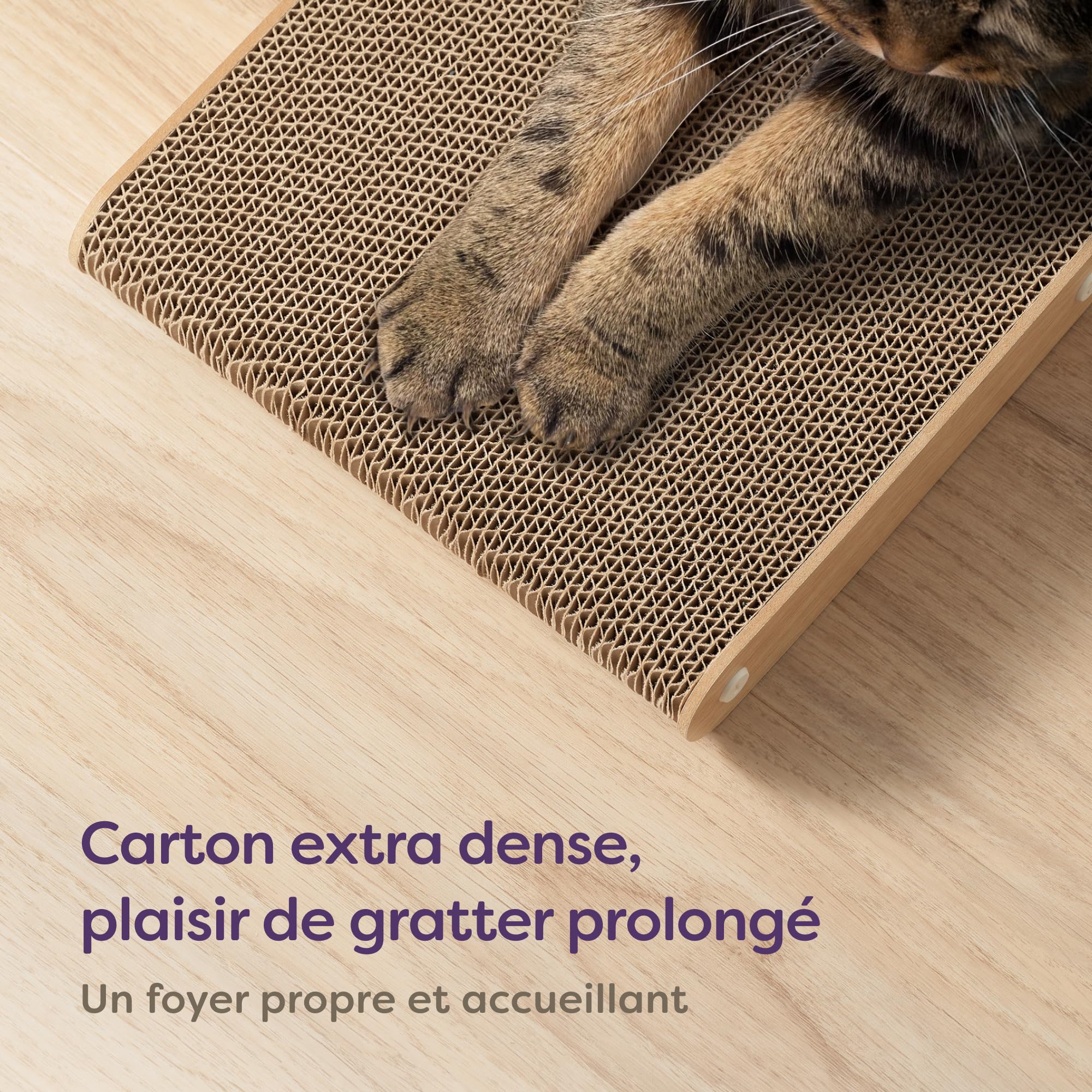 Knupis Griffoir pour Chat 68 cm – Carton à Grattoir Extra Robuste pour L'entretien des Griffes – Dure jusqu'à 2 Ans – Montage Facile - Protection pour canapé et Mur