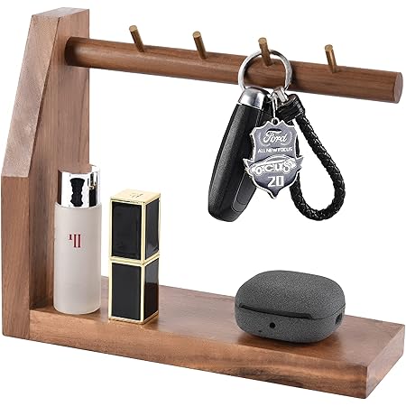 Amazon Co Jp 鍵スタンド 鍵置き 鍵ホルダー 玄関 木製 玄関収納 キーフック 卓上収納 小物入れ 腕時計置き 胡桃の木 おしゃれ プレゼント 文房具 オフィス用品