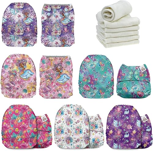 Mama Koala Paquete de pañales de tela para bebés 1.0 (160070), con 6 inserciones de microfibra Bumboo de 4 capas