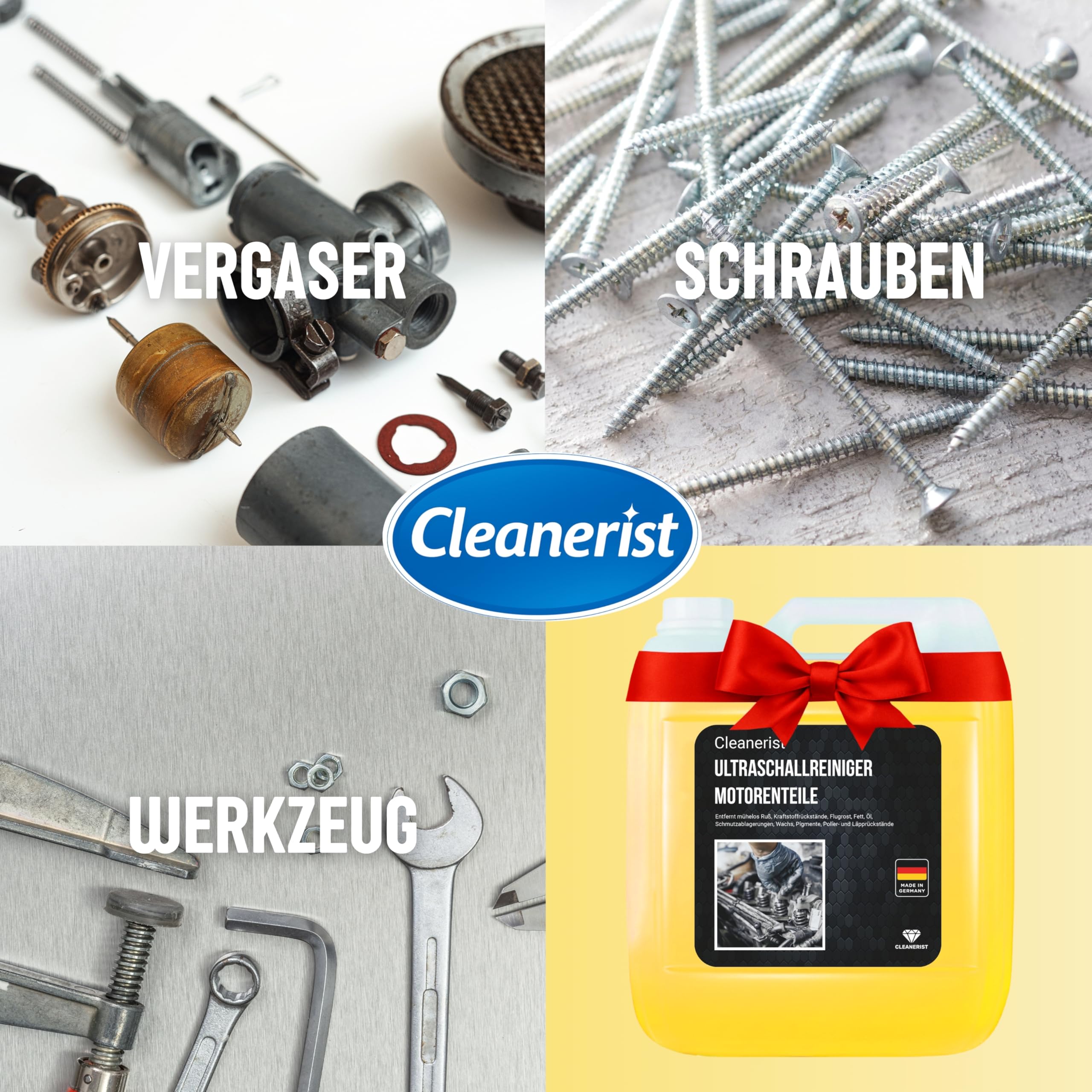 Die Seifenblase® 5L Ultraschallreiniger Konzentrat (1:10) für Werkstatt, Motorenteile & Vergaser - entfernt Fett, Öl und Schmutz - Ultraschallbad auch für Dichtungen, Kolben, Ventile, Einspritzdüsen