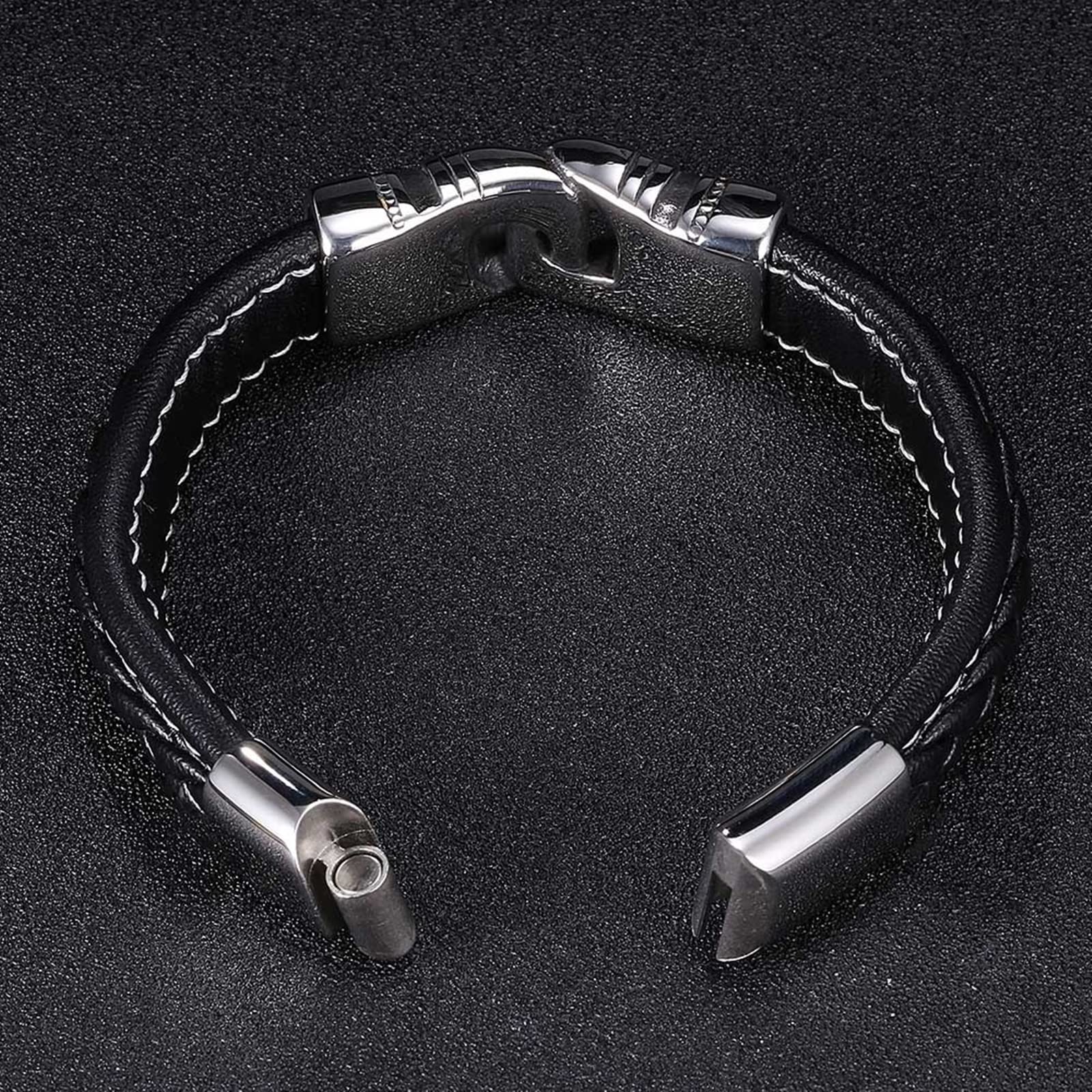 Rodzina Bangle, para bransoletka IC Party Bracelet Bracelets Łańcuch na nadgarstka ze stali nierdzewnej z magnetyczną długością zapięcia 16,5 cm Prezenty, Faux, bez cyrkonu
