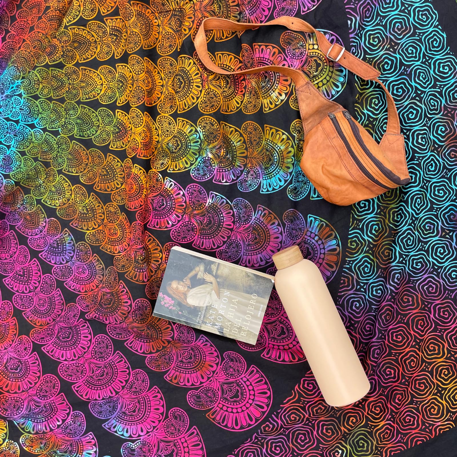 Arazzo Mandala Tie-Dye Momomus - Telo Decorativo 210x230 Cm Cotone