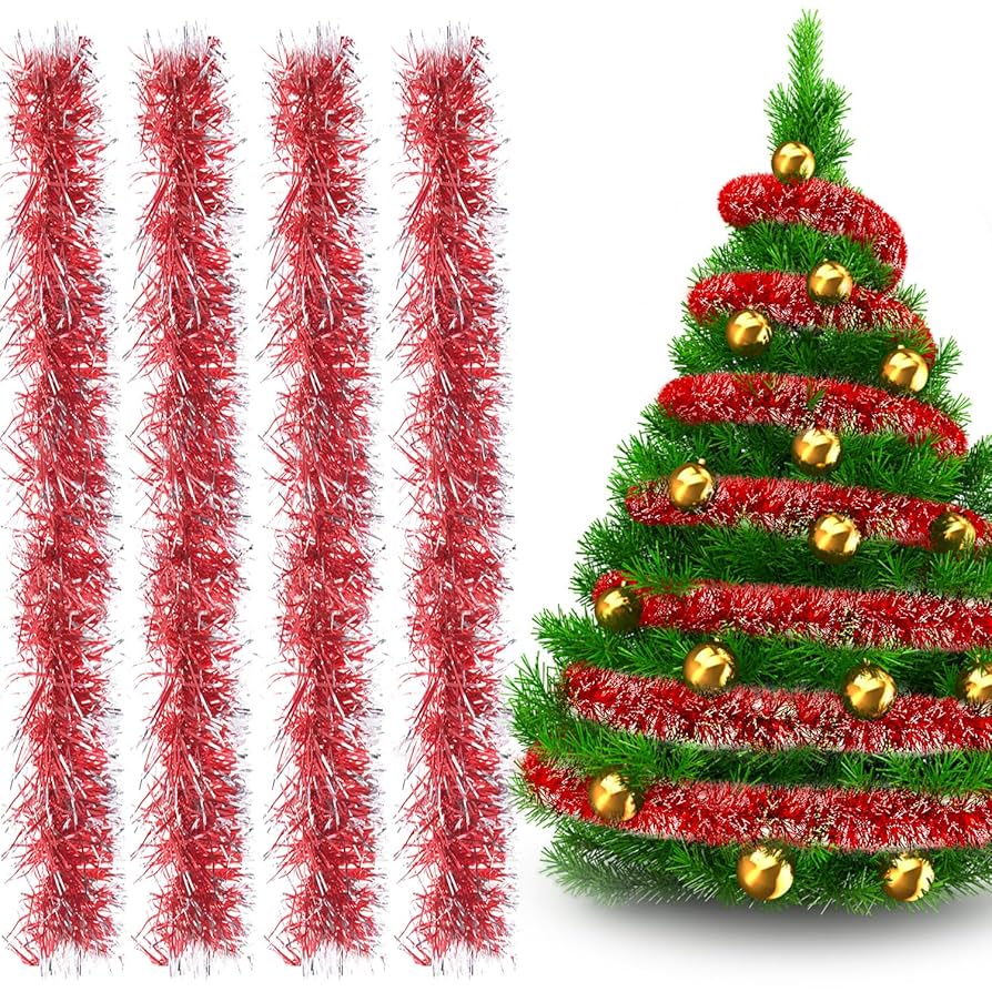 Guirlandes Tinsel Rouges 10m