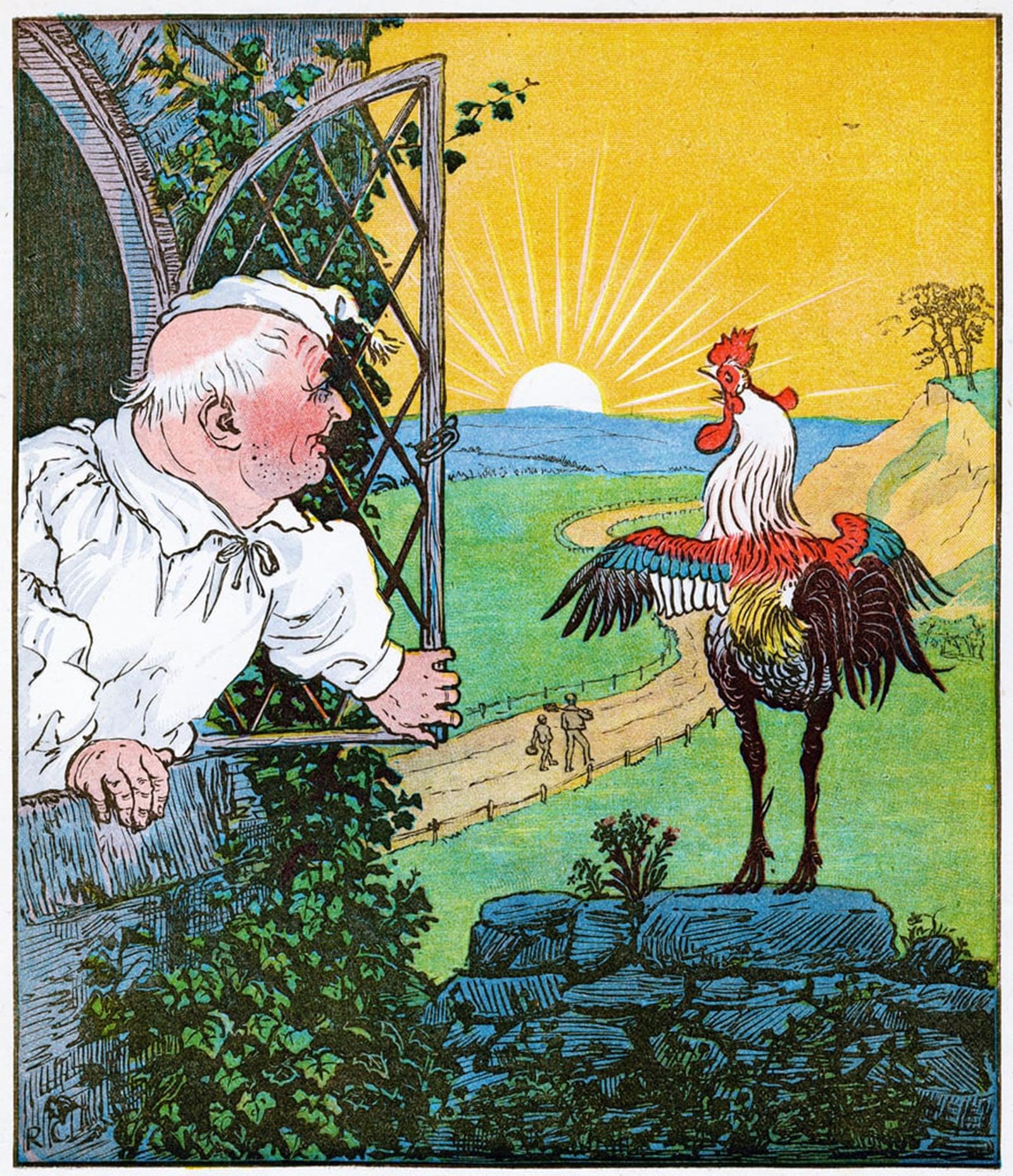 SERENDIPITP Vintage Picture Print on Canvas Wall Art Poster This Is the Animal That Crowed in the Morn by Famous Artist Artwork Print Poster for Wall Decor 60x90cm