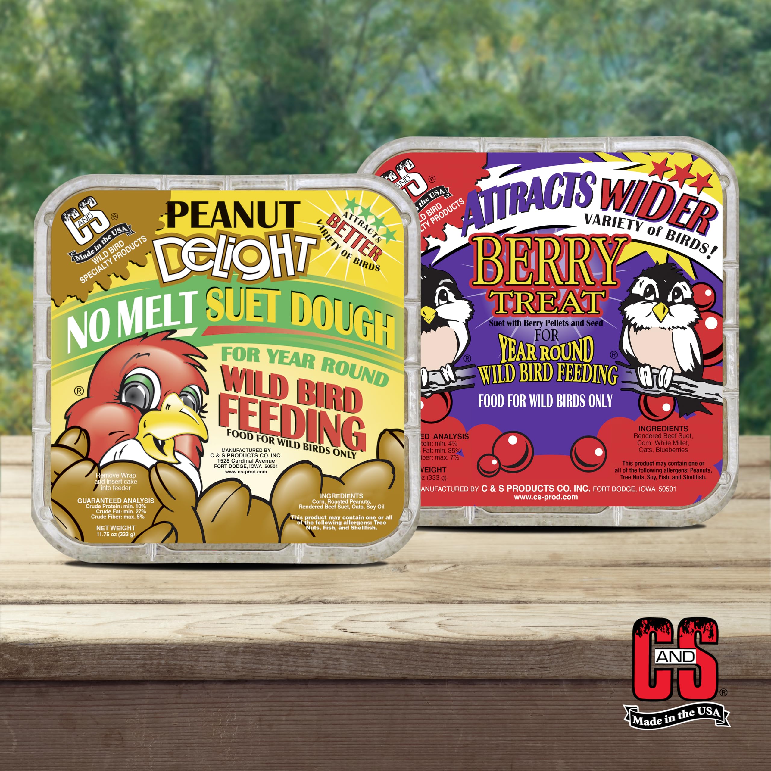 C&S Suet - Juego de 24 pastas para Mantequilla de maní y Berry Treat