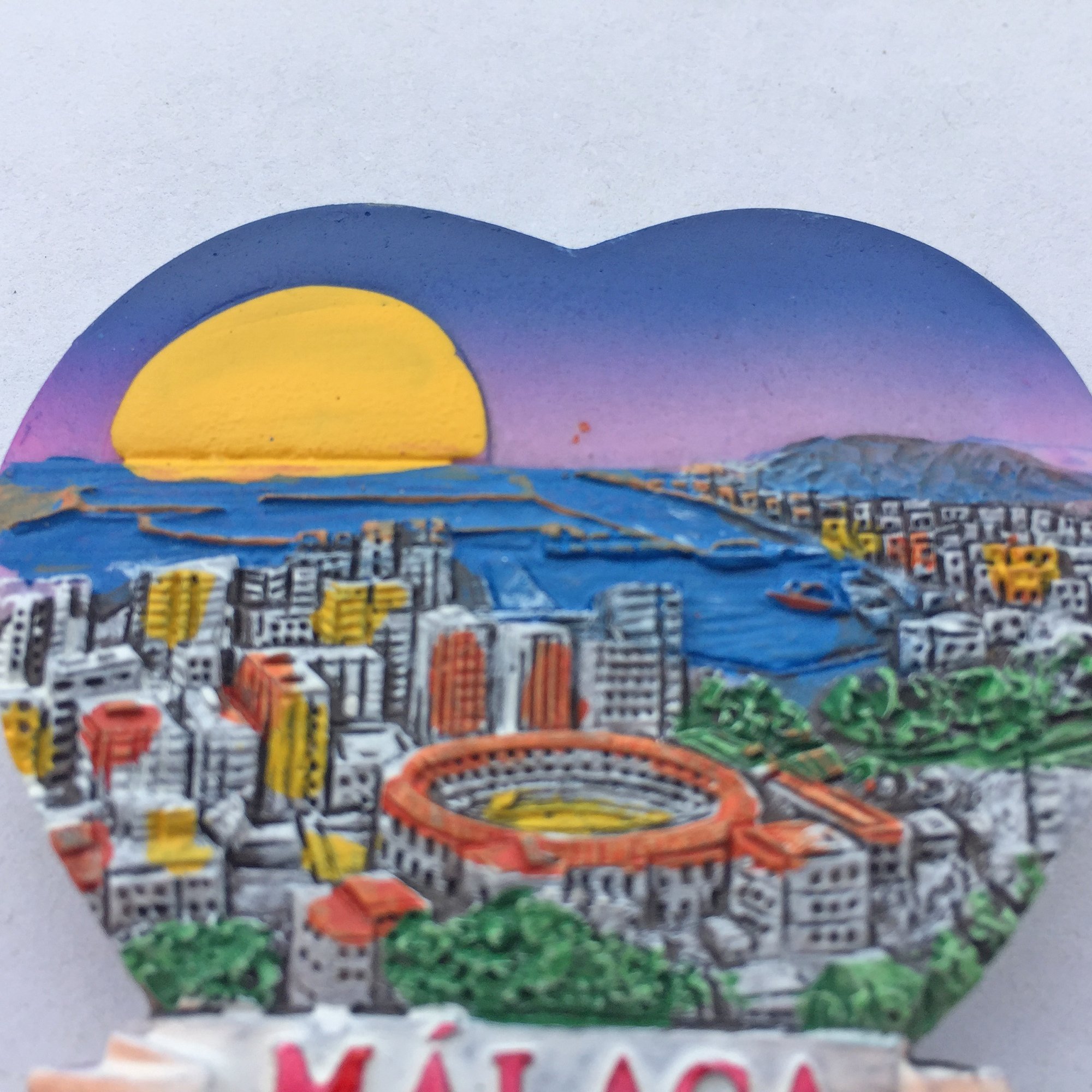 3D Malaga Spain Refrigerator Magnet Heart-shaped Souvenir Sticker Collection,Spain Hand-made Home and Kitchen Decoration Fridge Magnet from China - Image 3