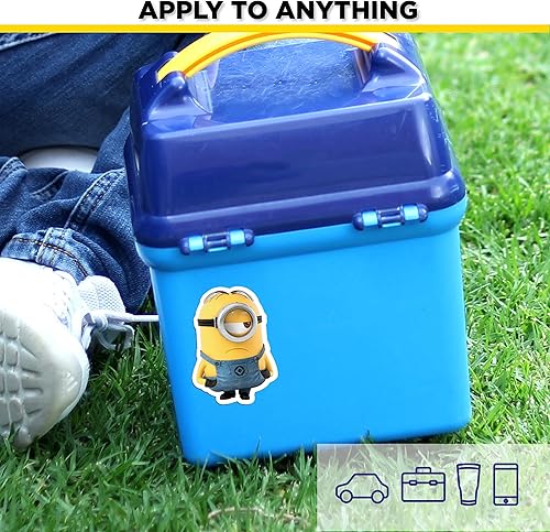 Miniatura 5 de Calcomanías de Minions de Despicable Me - Juego de 3 calcomanías Stuart para botella de agua de coche, bicicleta, casco, laptop, monopatín,