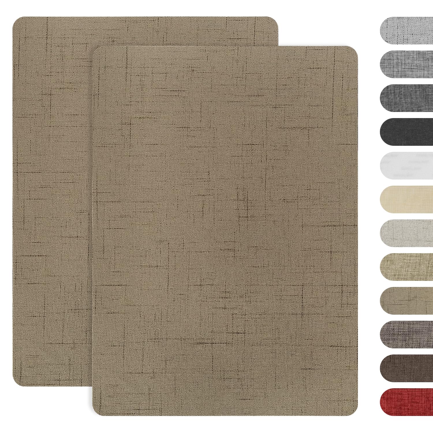 AXEN 2PCS Fabric Repair Patches, Self-Adhesive Linen Patch for Furniture, Couch, Sofa, Tote Bag, Car Seat, Texture Khaki — image 1