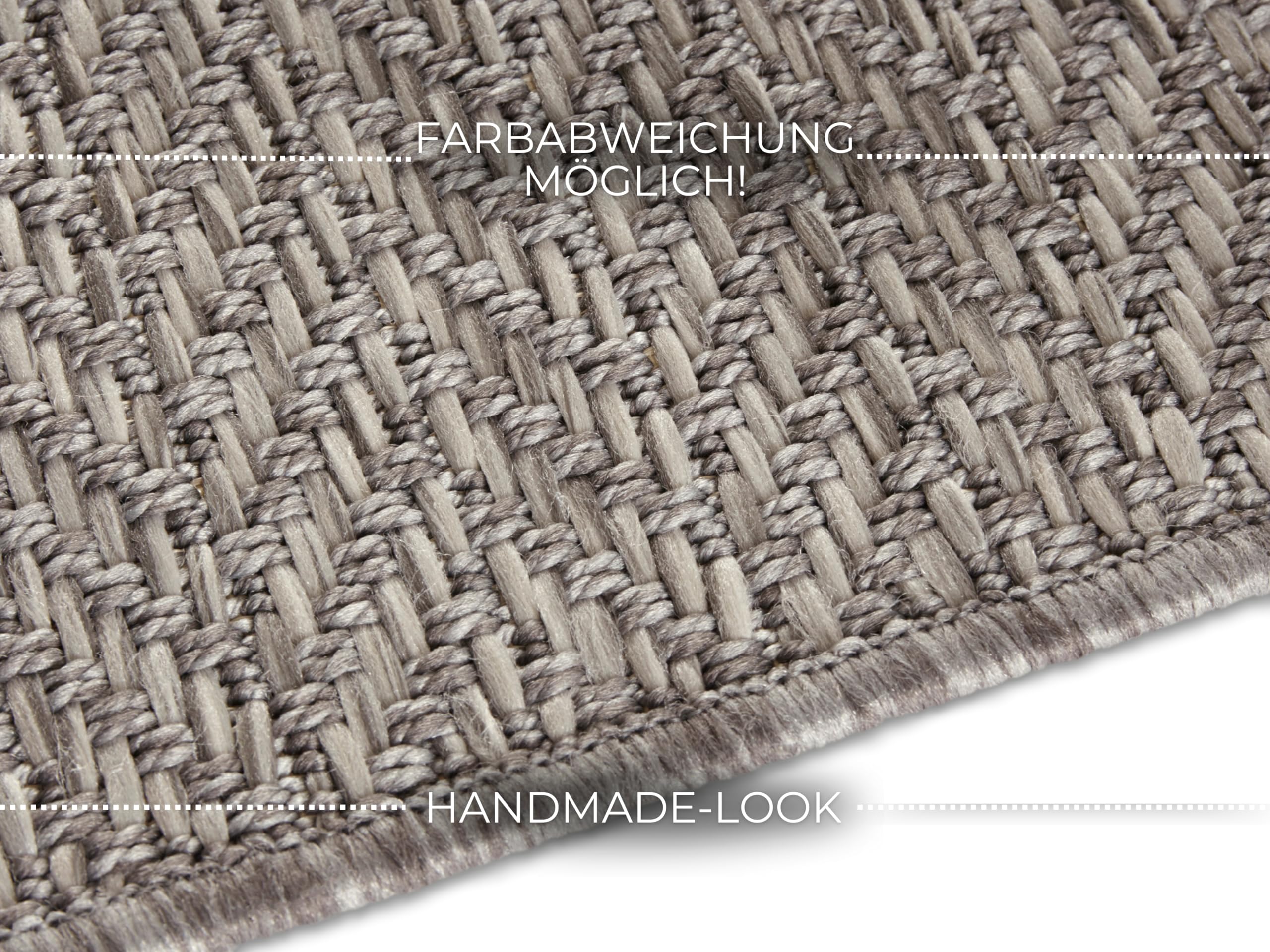Caen Indoor and Outdoor Rug 80 x 150 cm, Handmade Look Modern Design Flat Weave, Weatherproof for Patio Balcony, Living Room - Image 4