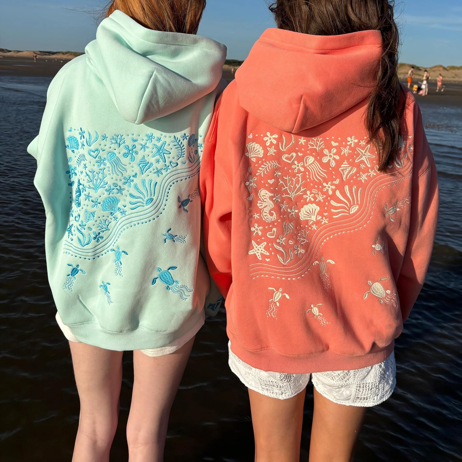 Women Teen Girls Cute Embroidered Hoodie Y2k Floral Ocean Graphic Oversized Sweatshirt Aesthetic Preppy Clothes - Image 4