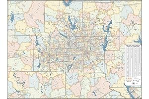 Laminated Map of Dallas Fort Worth area (48” wide x 36” tall)...