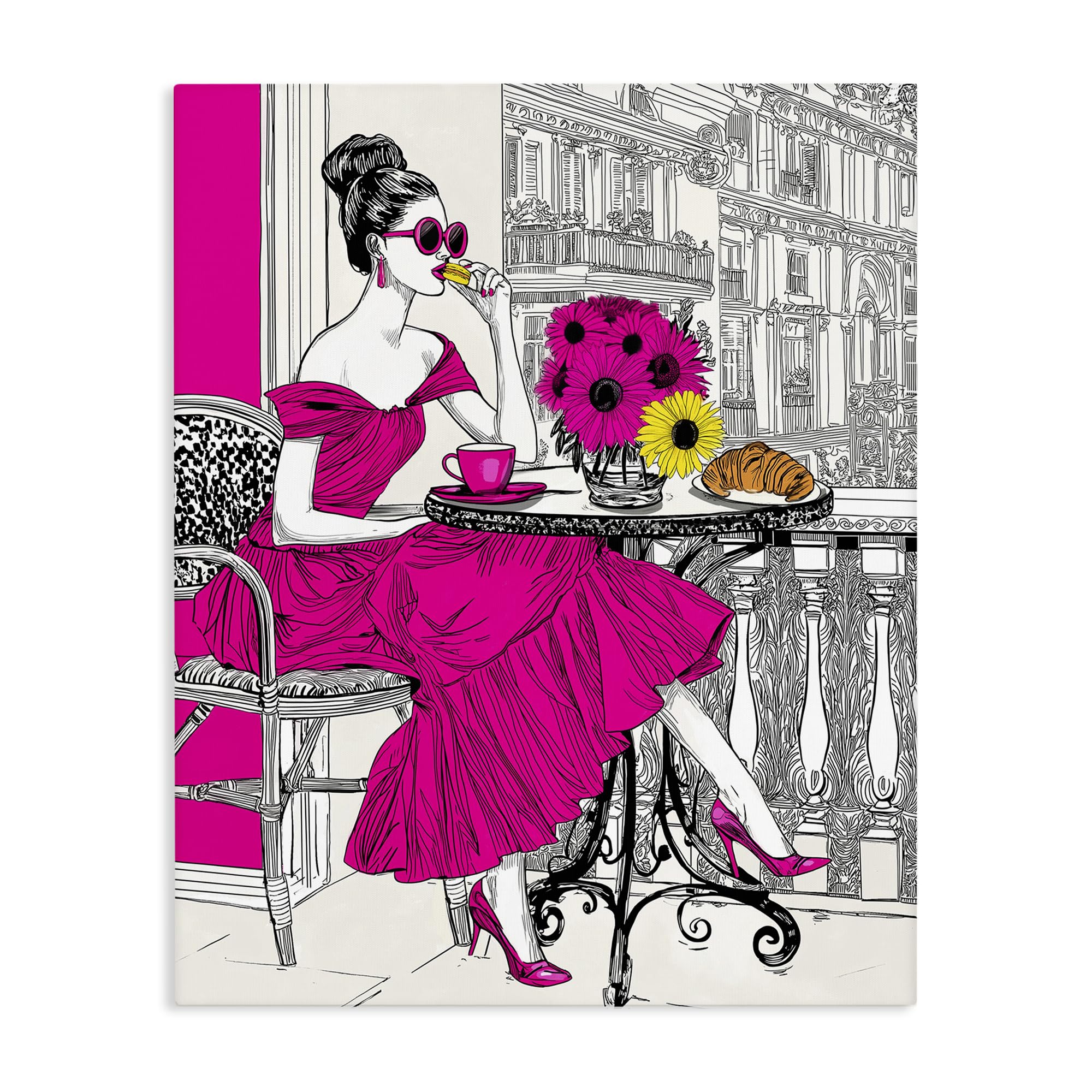 Stupell Industries Unframed Glamorous Brunch Balcony Cityscape, 16 X 20 Inch Canvas Wall Art