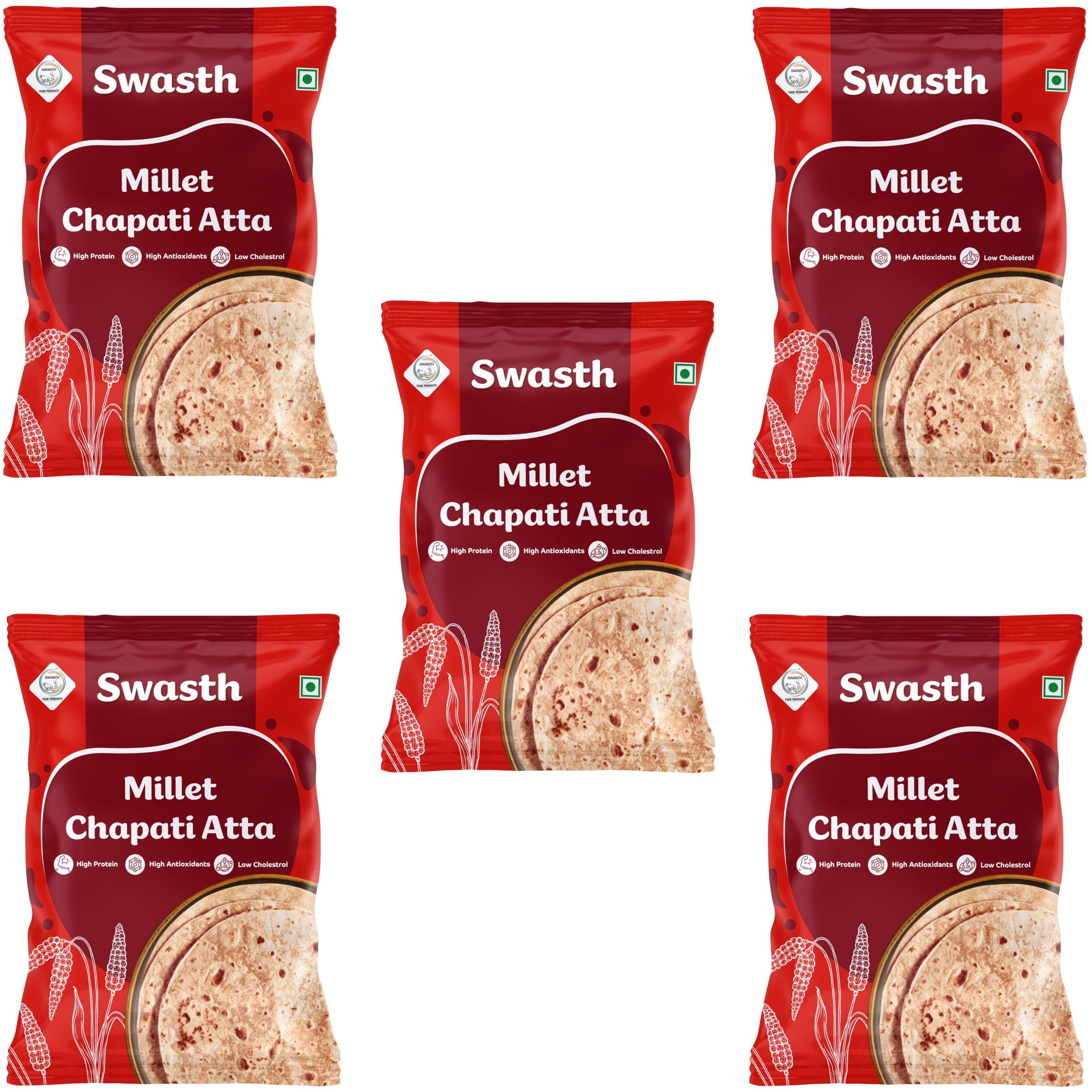 SWASTH FOOD PRODUCTS Millet Chapati Atta 5Kg| Rich In Dietary Fiber,Low Carbohydrates,Atta Contains Low Glycemic Index|55% Of Millets High Protein,Helps To Control Sugar Levels. (B0D27GR37P) Amazon Price History, Amazon Price Tracker