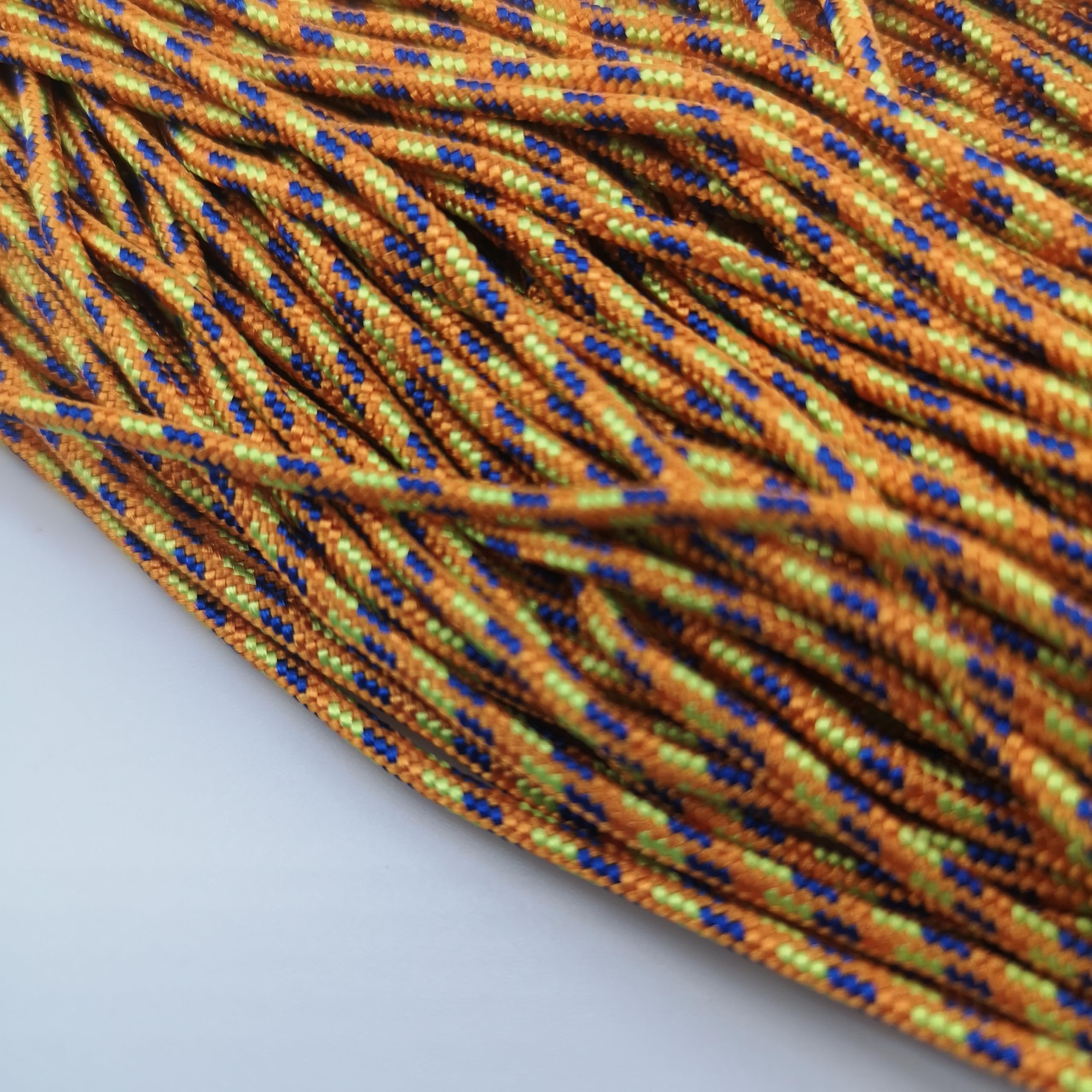 2mm Paracord Rope – Durable Nylon Cord for Crafts & Outdoor Gear - For Hiking, Camping, Tent, Crafting, DIY, Bushcraft, Lanyard, DIY (Orange/Yellow/Purple, 10 meters) — image 1