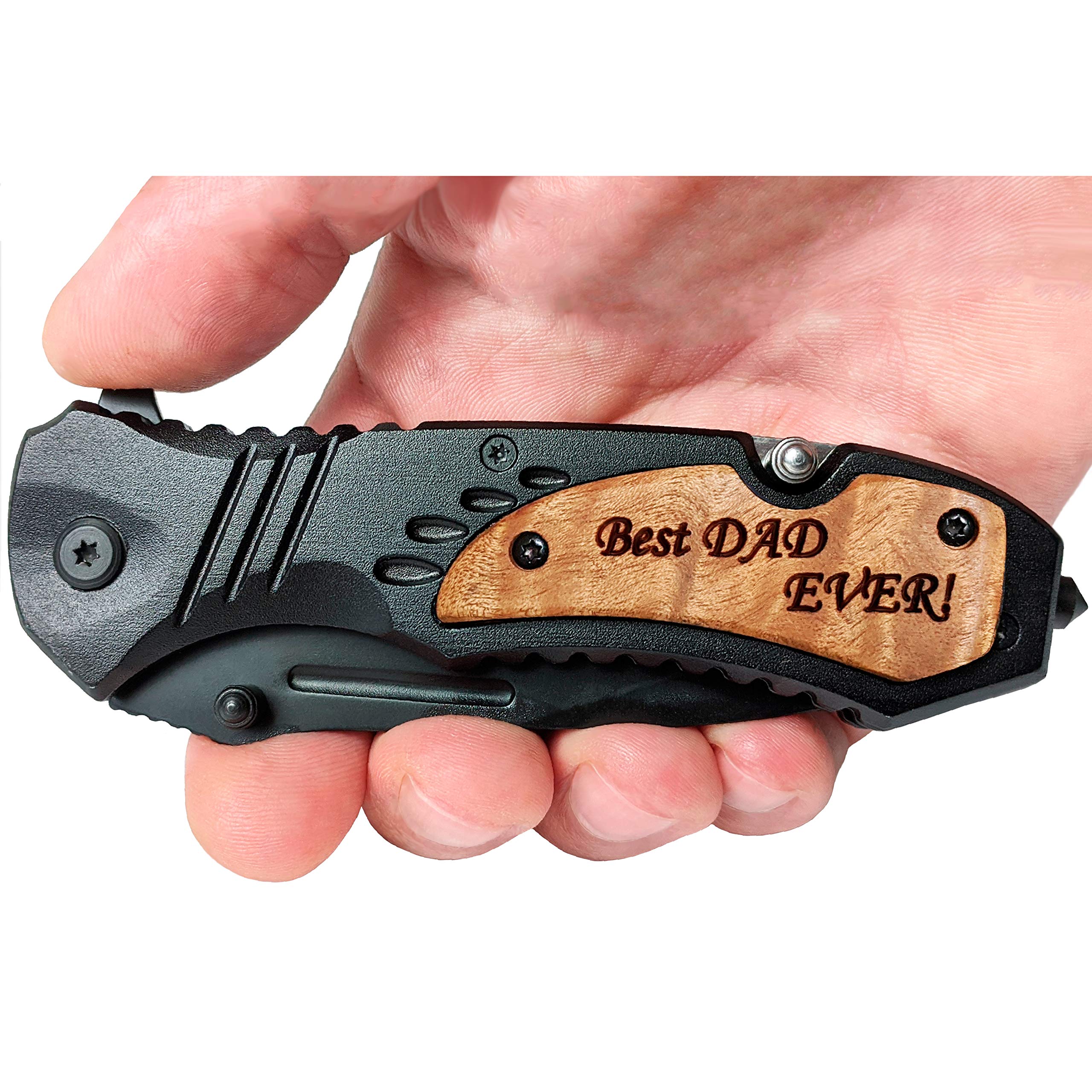 Best Dad Ever - Fathers Day Gift for Dad - Pocket Knife and Multitool - Birthday Gift Idea for Dad from Son or Daughter - Best Papa - Engraved Pocket Knives for Dads (Best Dad Ever)