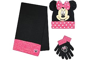 Minnie Mouse 3-Piece Winter Hat, Gloves, and Scarf Set for Kids