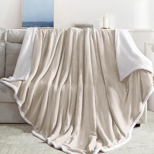 Miniatura 7 de BEAUTEX Manta de forro polar sherpa, manta y manta de franela suave y esponjosa, mantas mullidas y acogedoras para sofá, cama, sofá para adultos (50